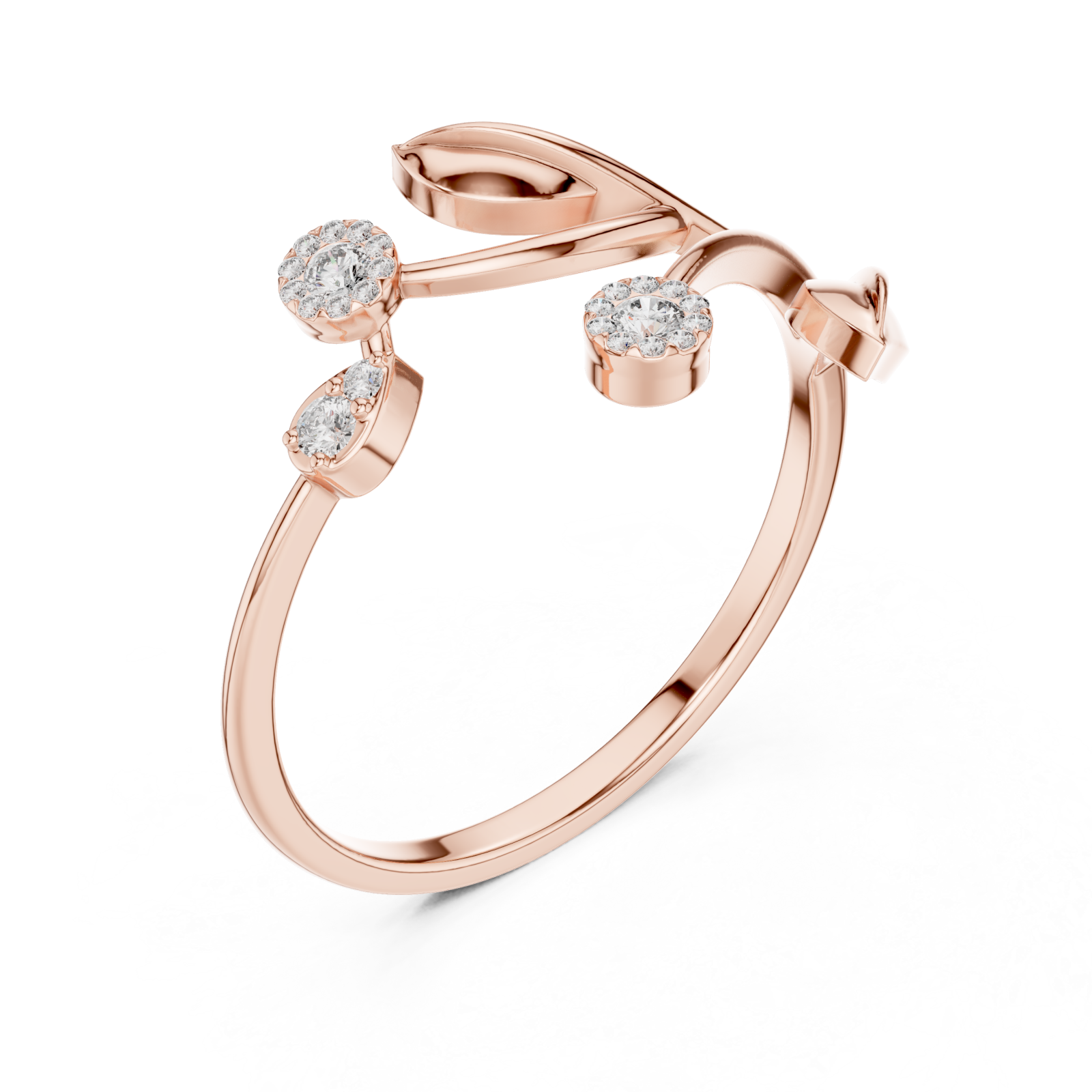  Rose Gold Radiant Blossom Statement Band Right View
