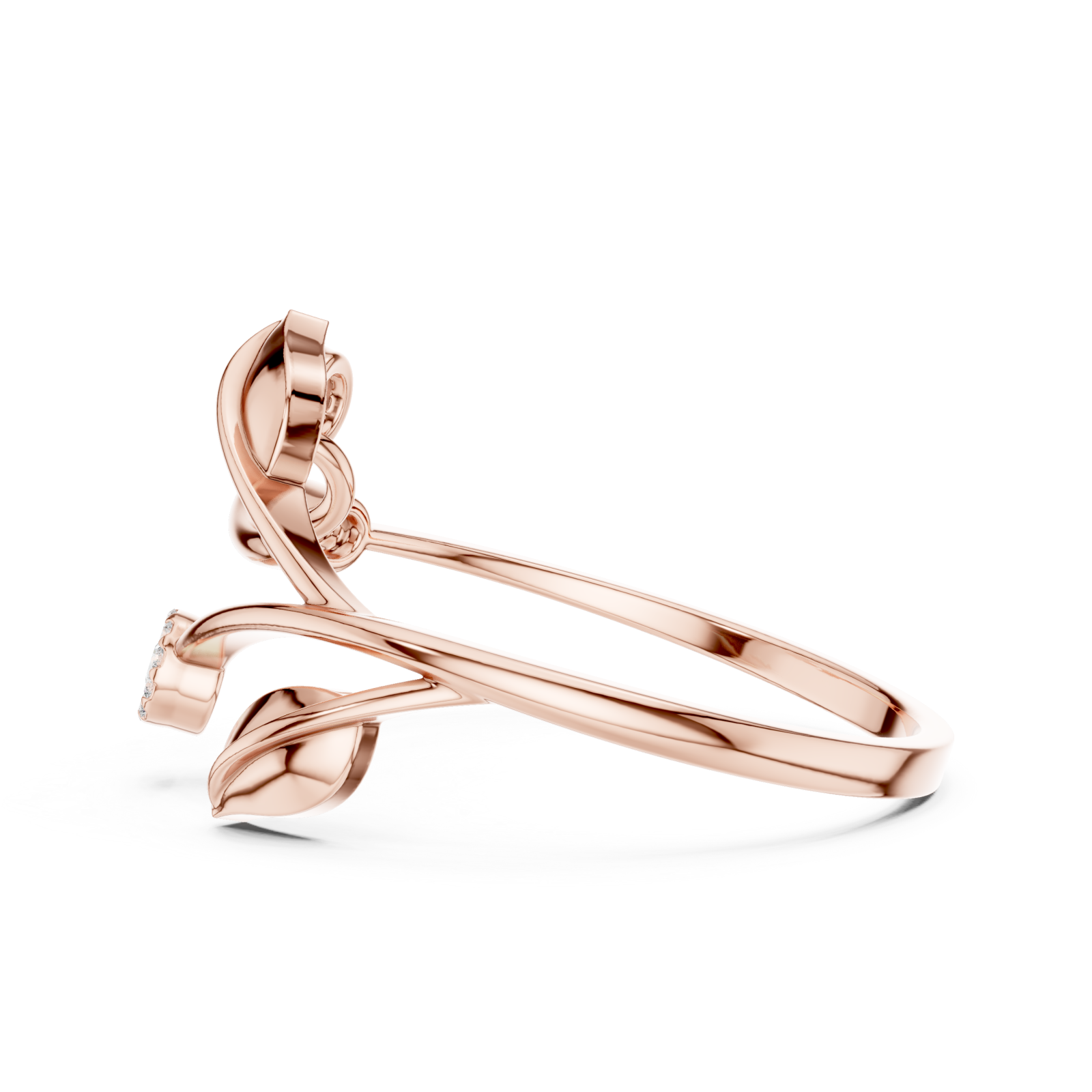  Rose Gold Radiant Blossom Statement Band Side View