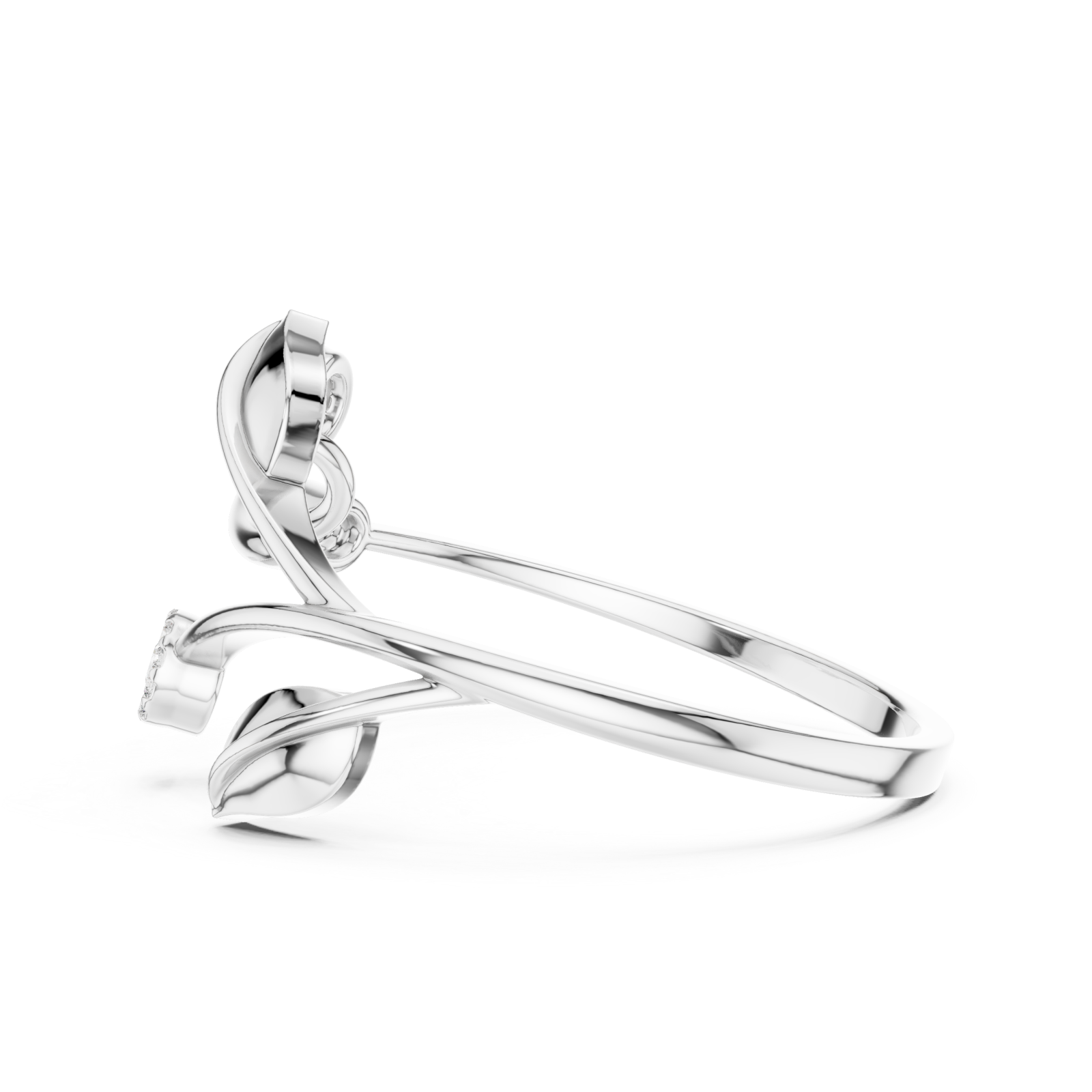  White Gold Radiant Blossom Statement Band Side View