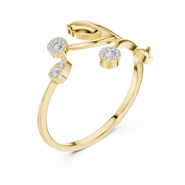 Gold Radiant Blossom Statement Band Right View