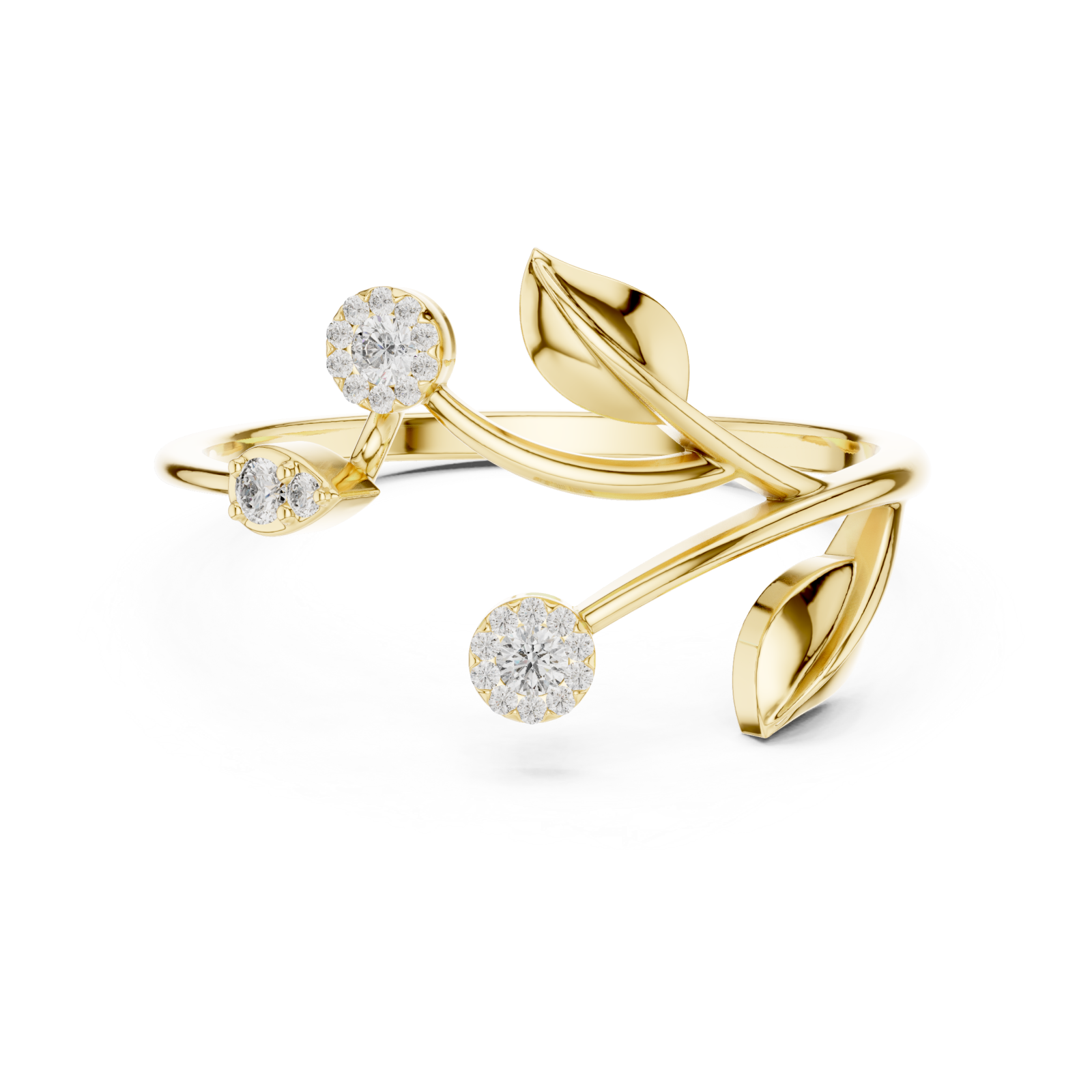  Gold Radiant Blossom Statement Band Front View