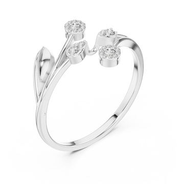 White Gold Threefold Blossom Harmony Ring Right View