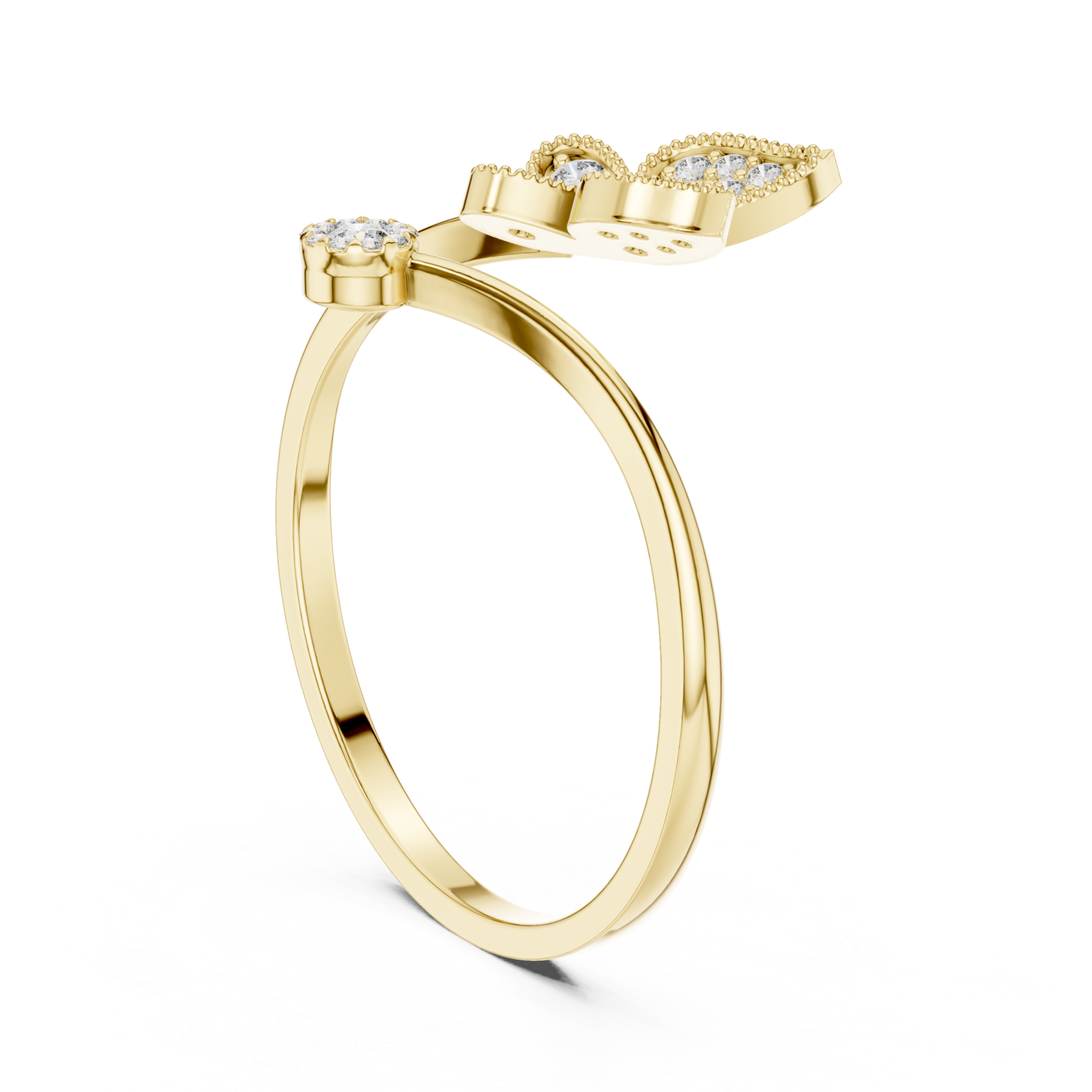  Gold Fluttering Muse Open Band Ring Left View