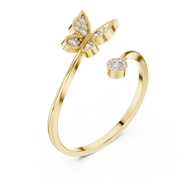 Gold Fluttering Muse Open Band Ring Right View