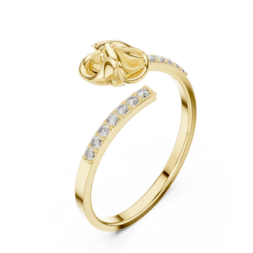 Gold Willow Whisper Bypass Ring Right View