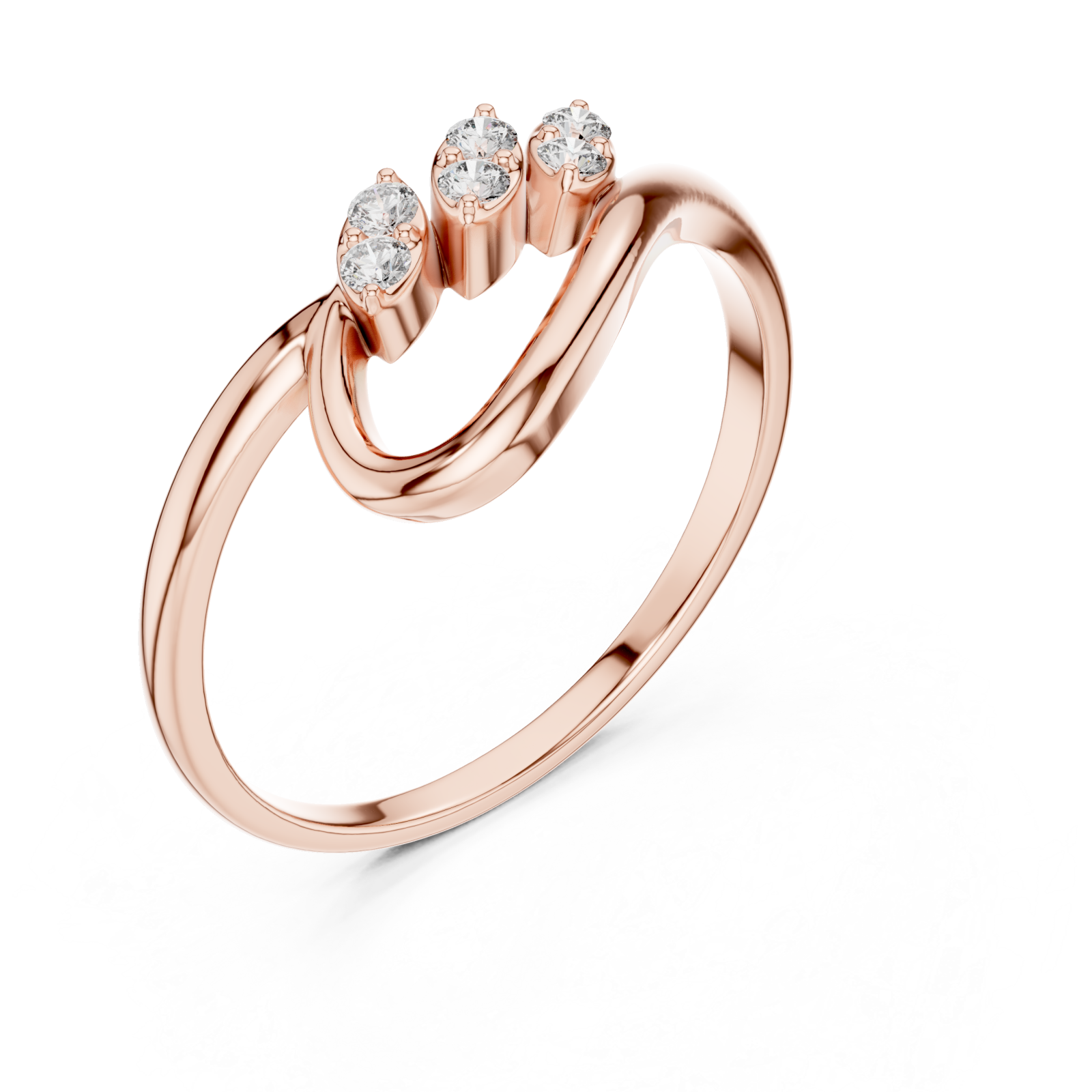  Rose Gold Infinite Harmony Signature Curve Solitaire Ring Right View