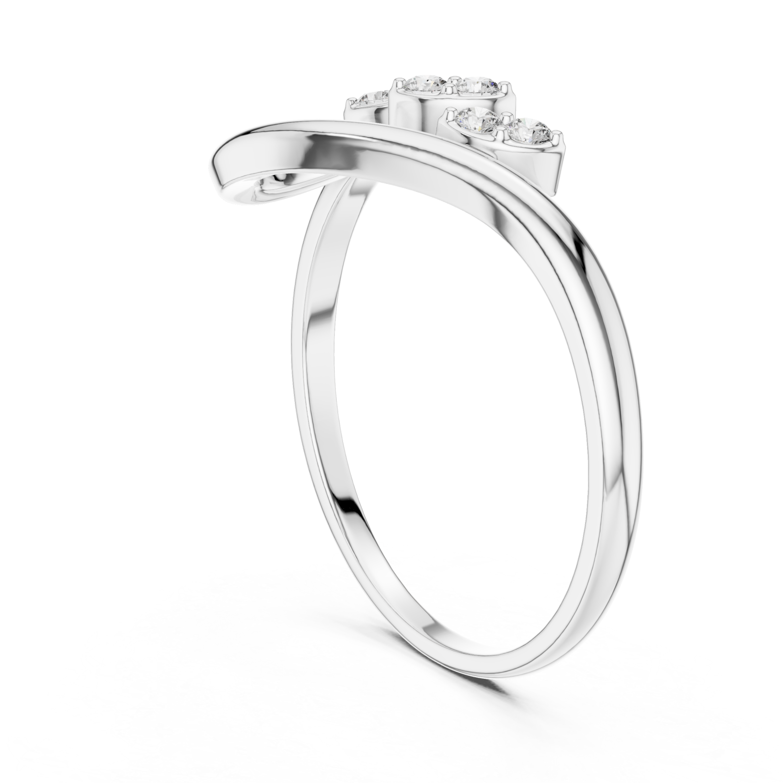  White Gold Infinite Harmony Signature Curve Solitaire Ring Left View