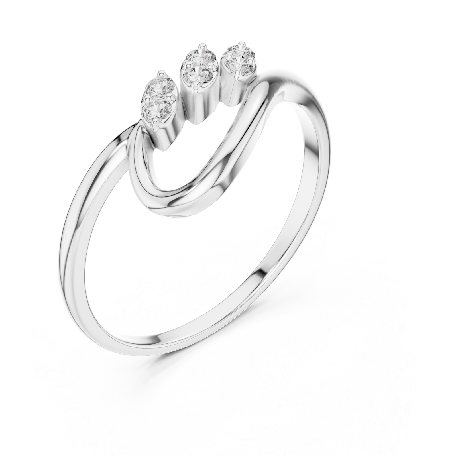  White Gold Infinite Harmony Signature Curve Solitaire Ring Right View