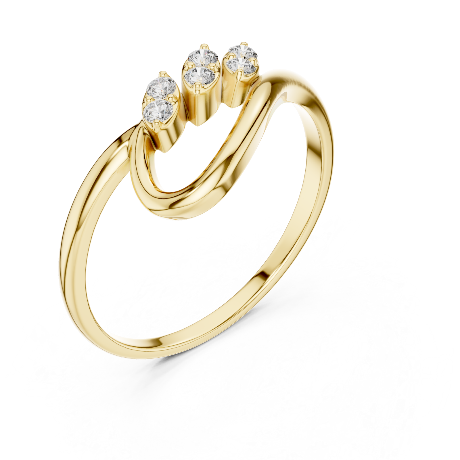 Gold Infinite Harmony Signature Curve Solitaire Ring Right View
