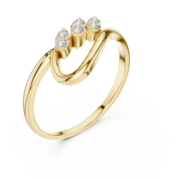 Gold Infinite Harmony Signature Curve Solitaire Ring Right View