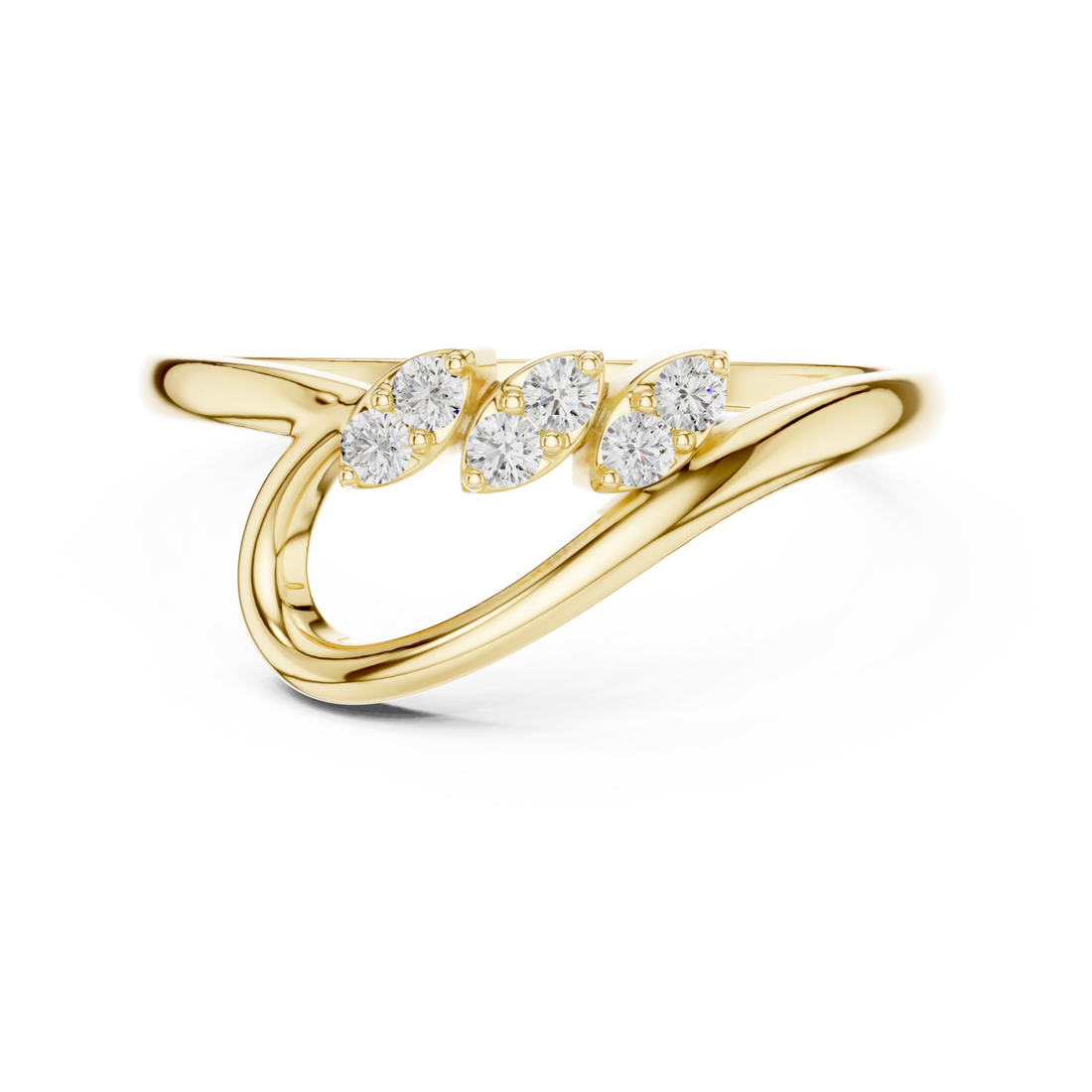 Gold Infinite Harmony Signature Curve Solitaire Ring Right View