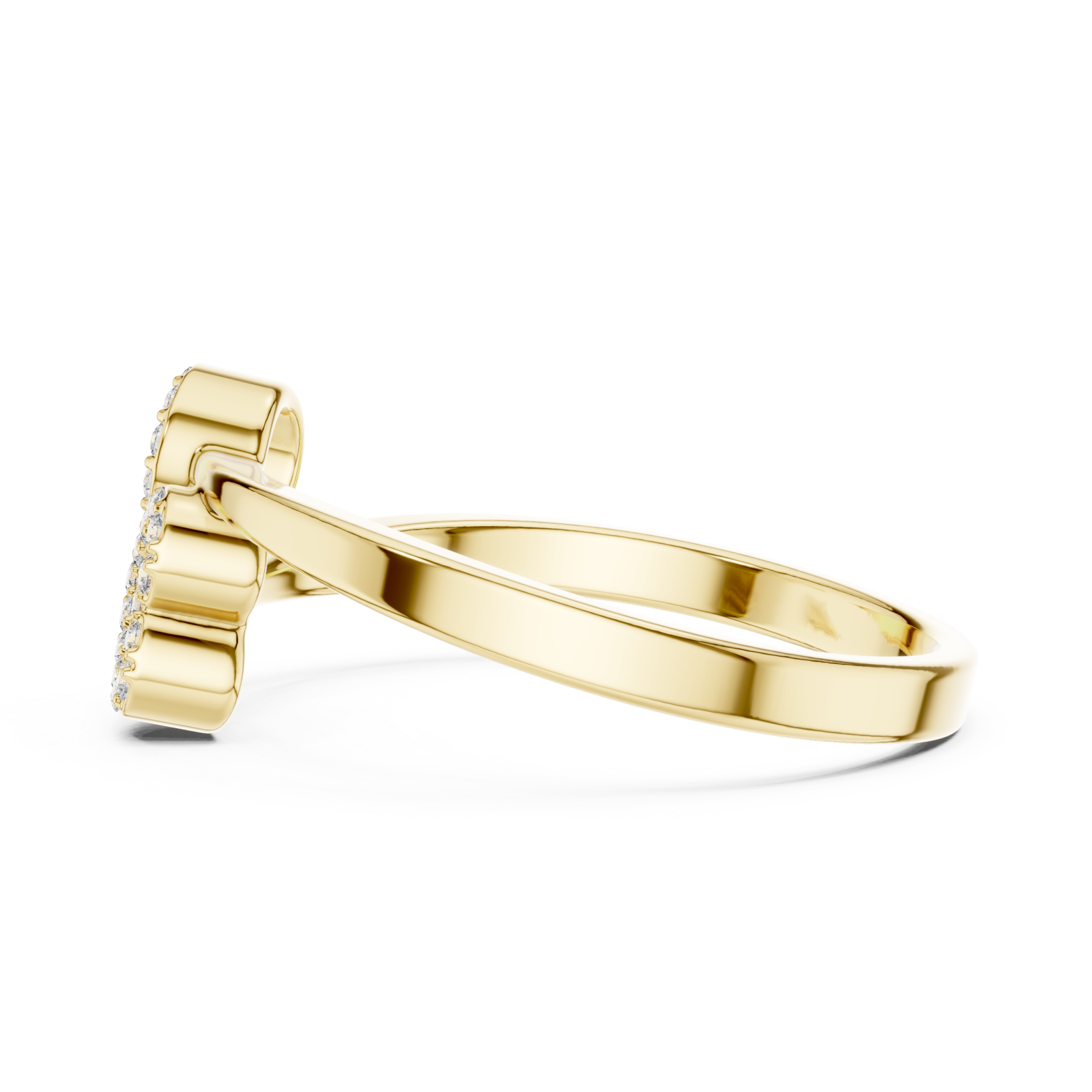  Gold Celestial Twin Initial Stacking Ring Side View