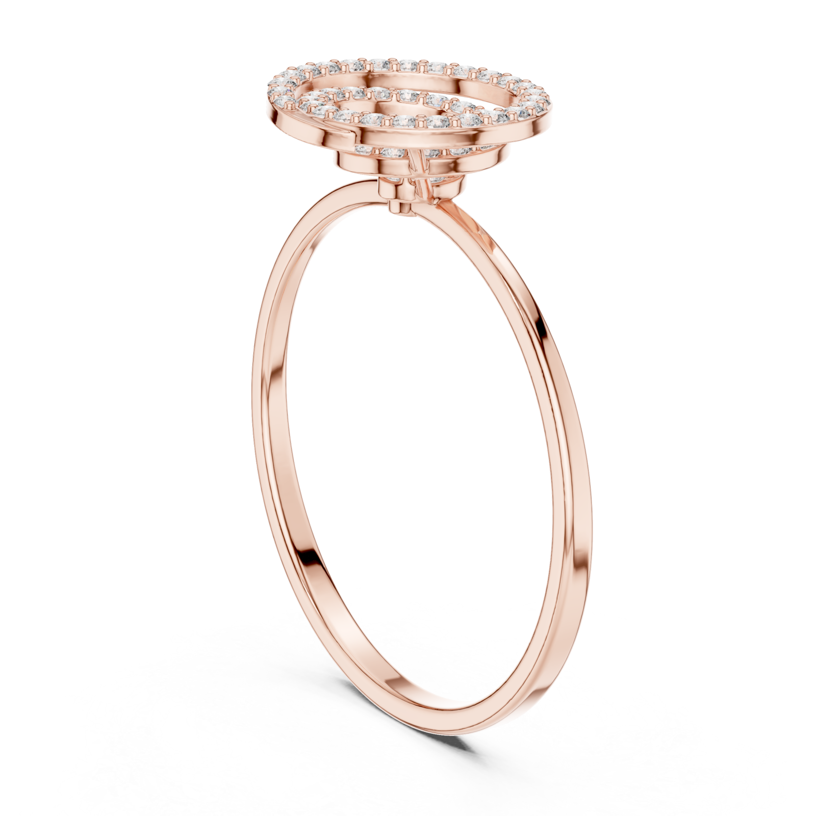  Rose Gold Radiant Embrace Open Circle Band Left View