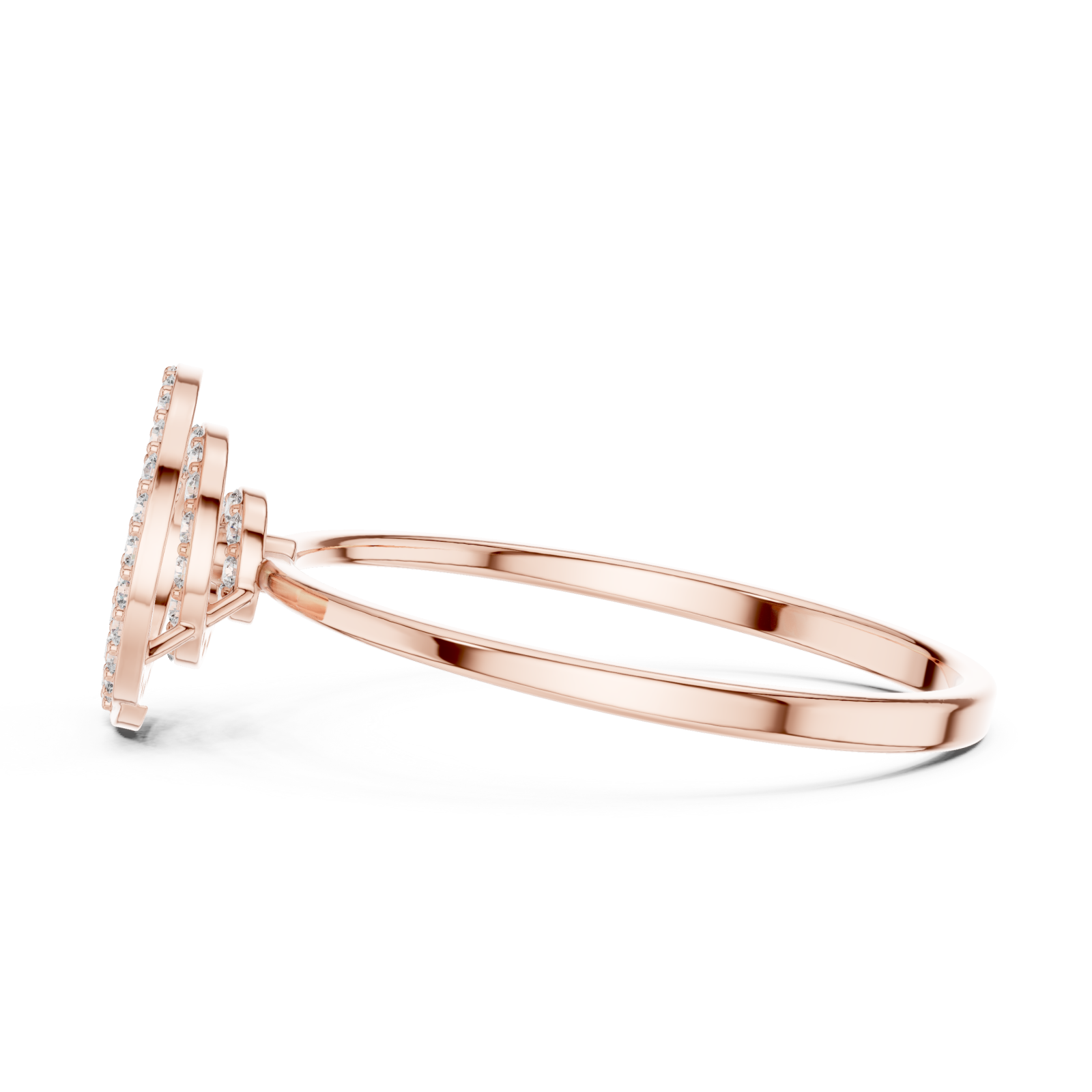  Rose Gold Radiant Embrace Open Circle Band Side View
