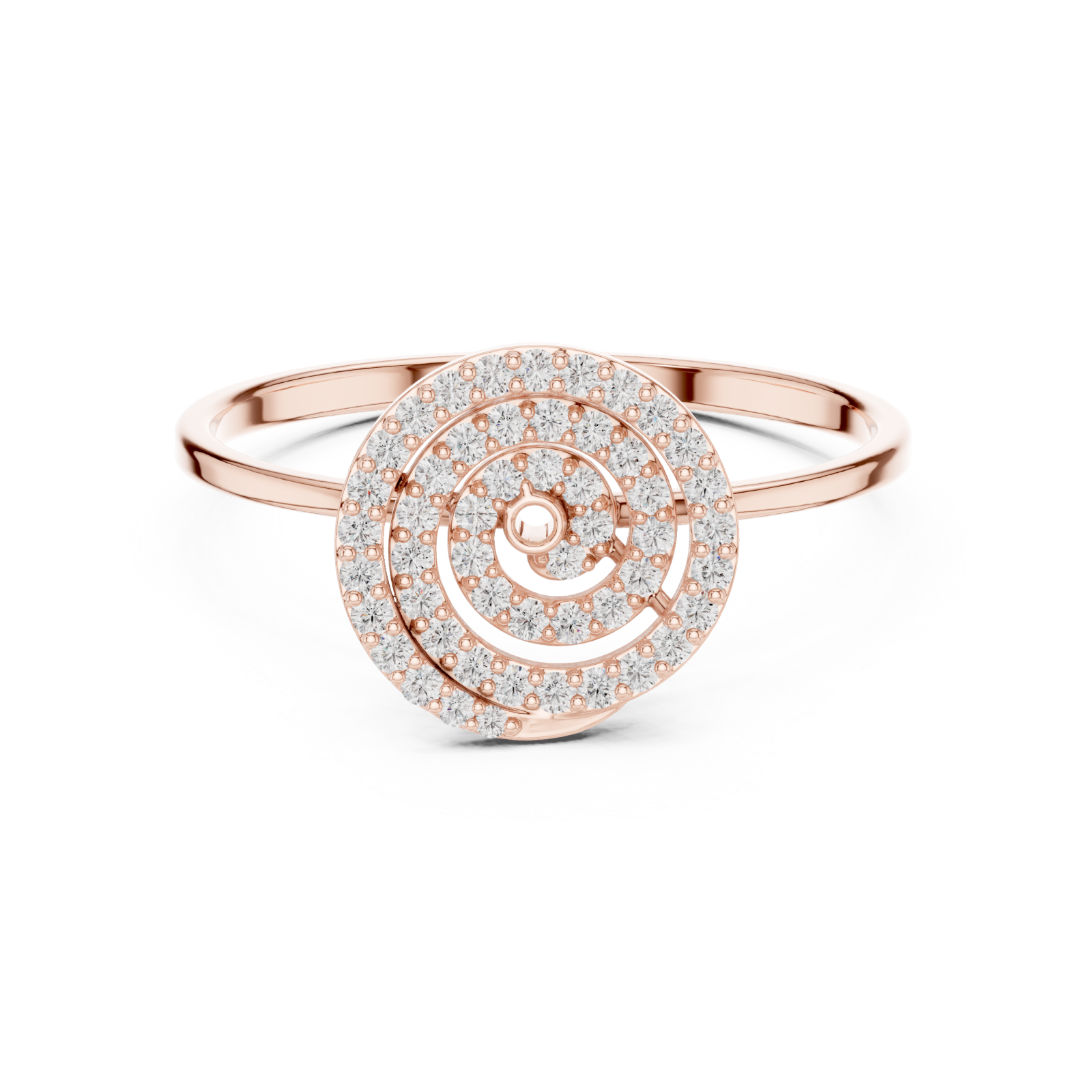 Rose Gold Radiant Embrace Open Circle Band Front View