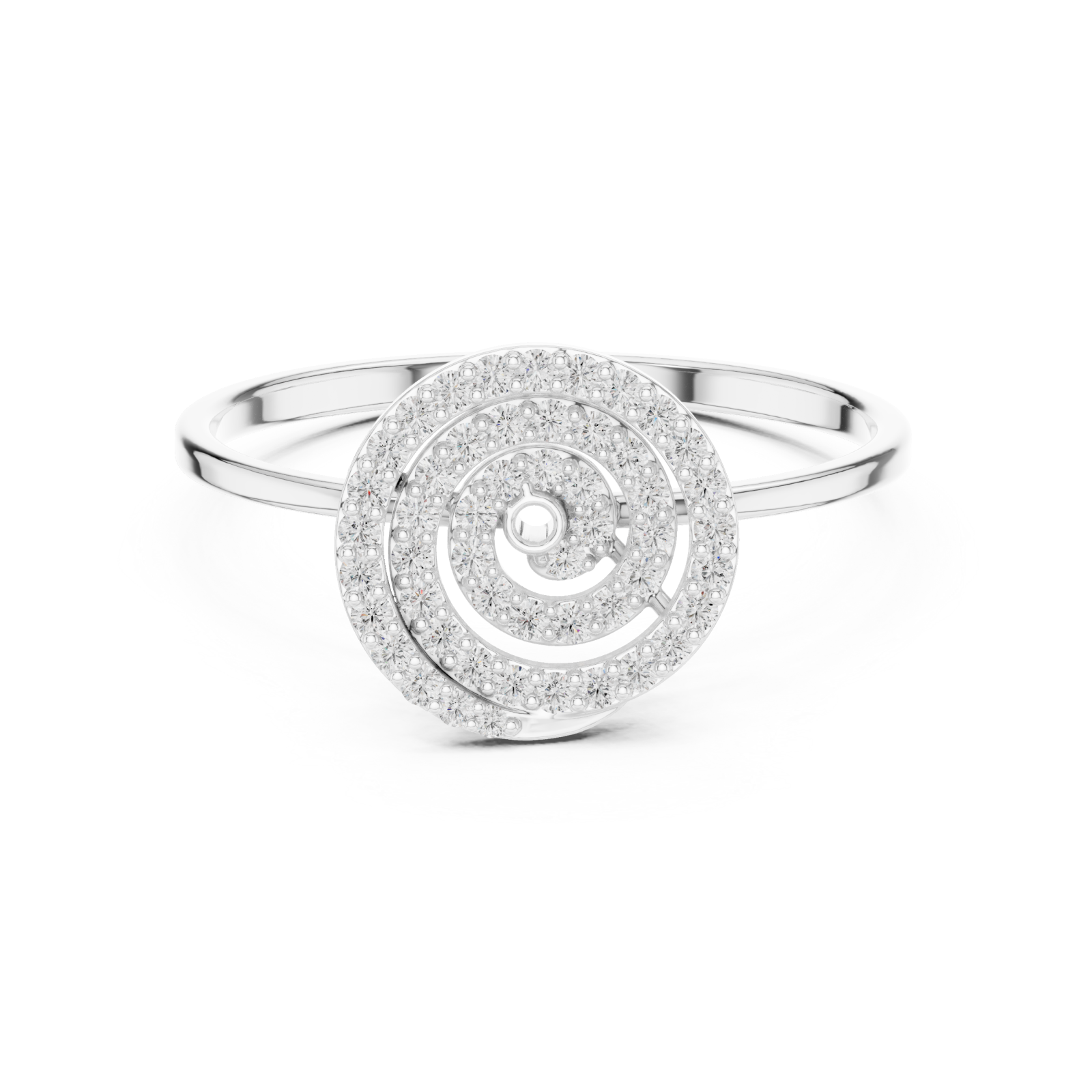  White Gold Radiant Embrace Open Circle Band Front View