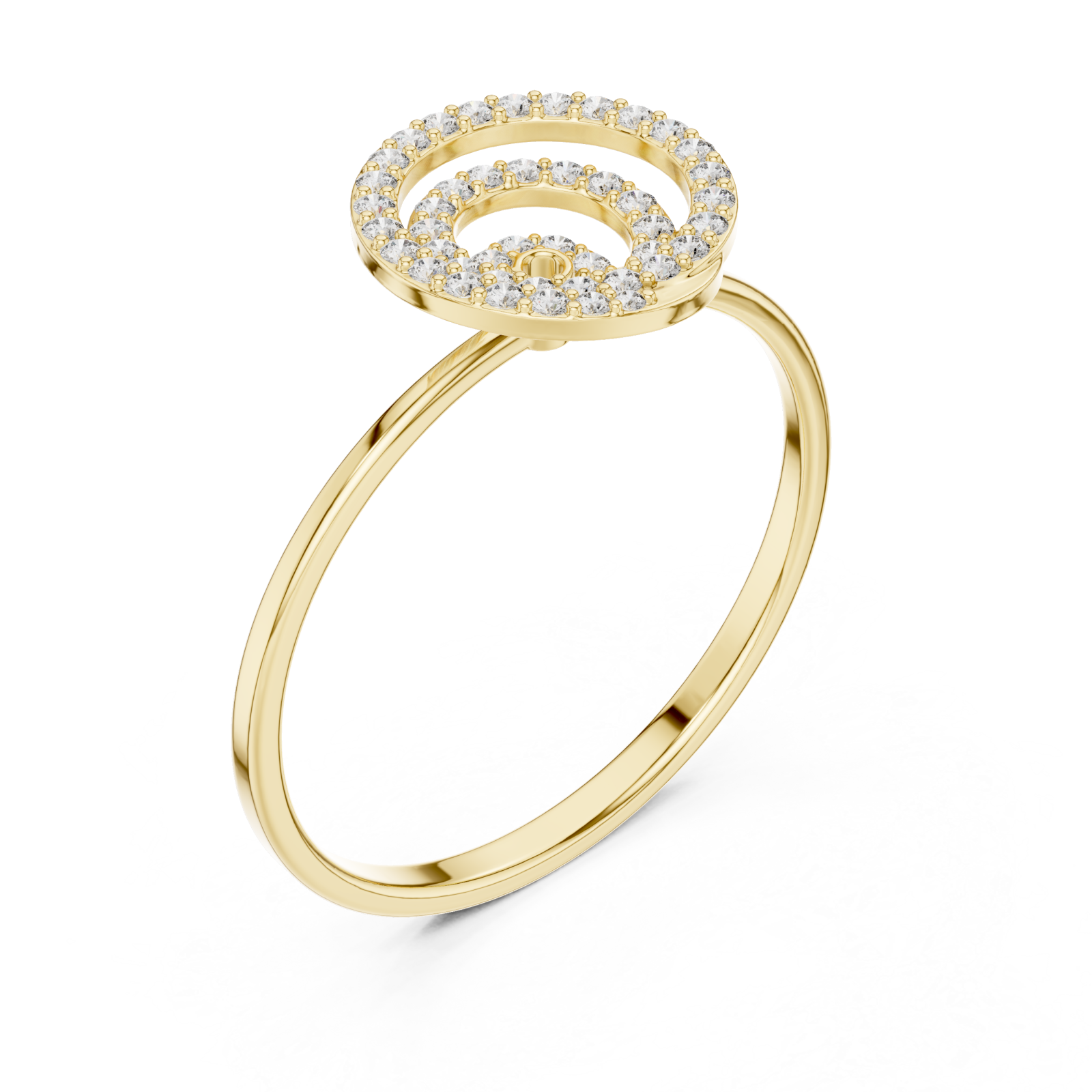 Gold Radiant Embrace Open Circle Band Right View