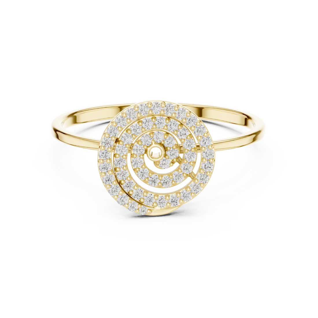 Gold Radiant Embrace Open Circle Band Right View