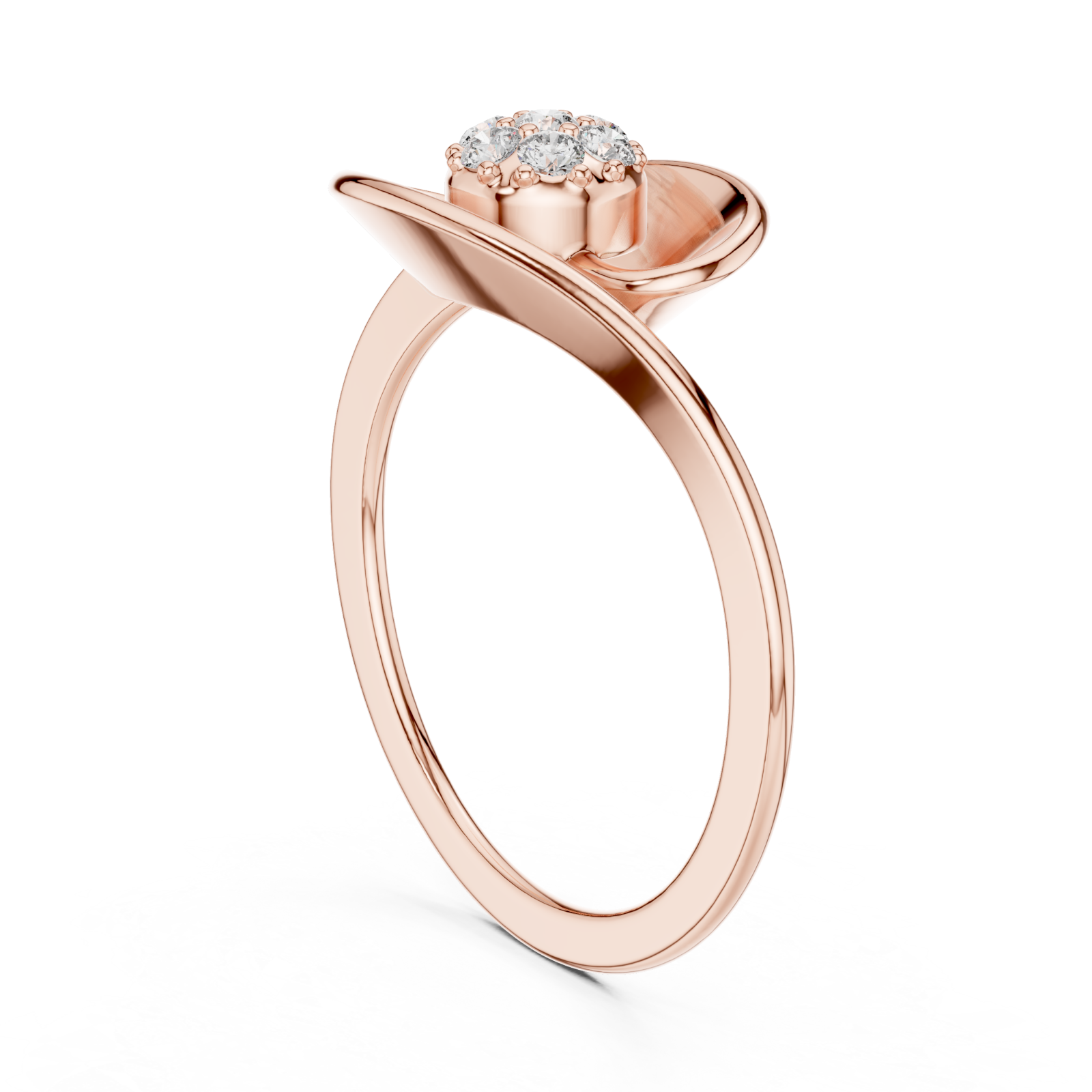  Rose Gold Lumina Spiral Artistry Signature Band Ring Left View