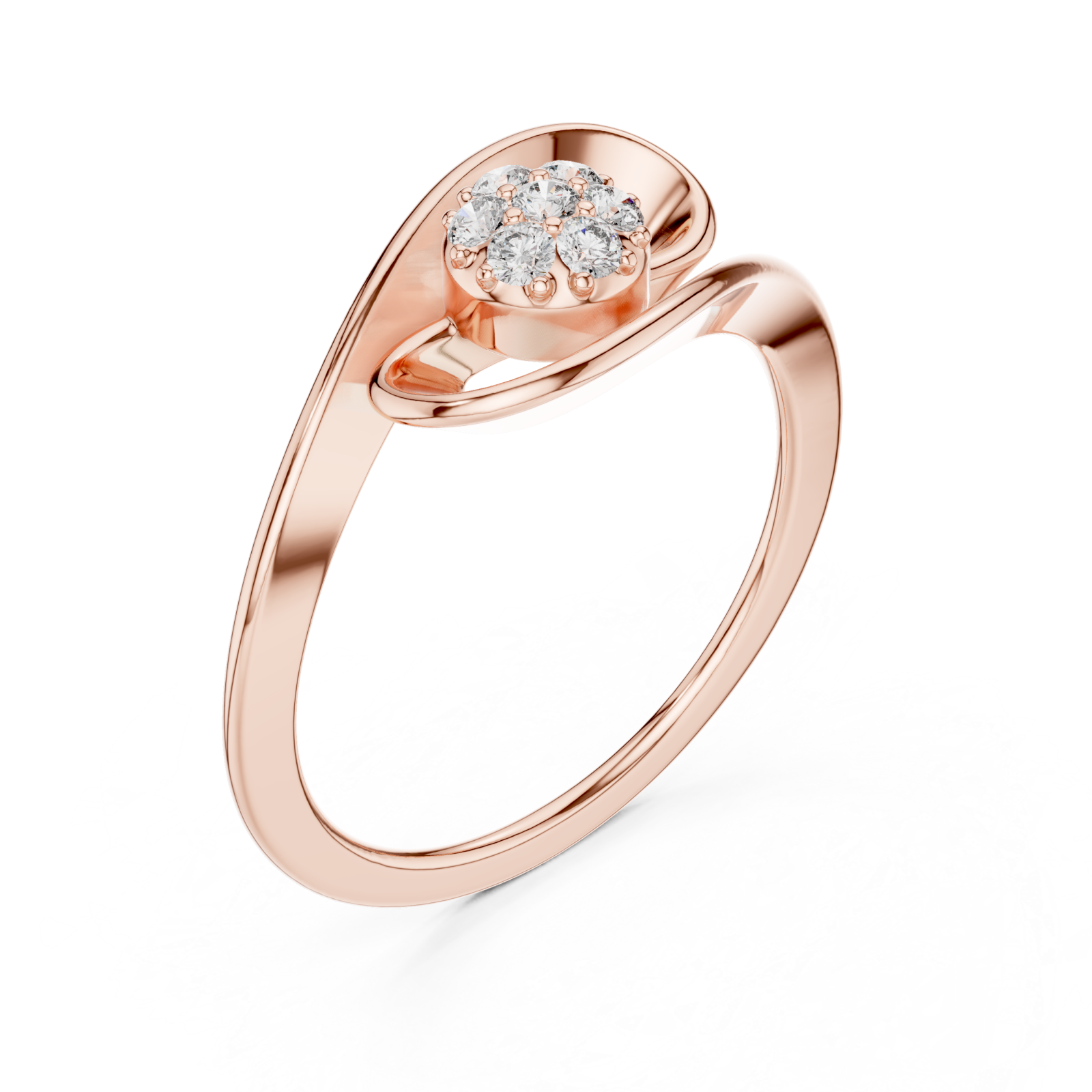  Rose Gold Lumina Spiral Artistry Signature Band Ring Right View