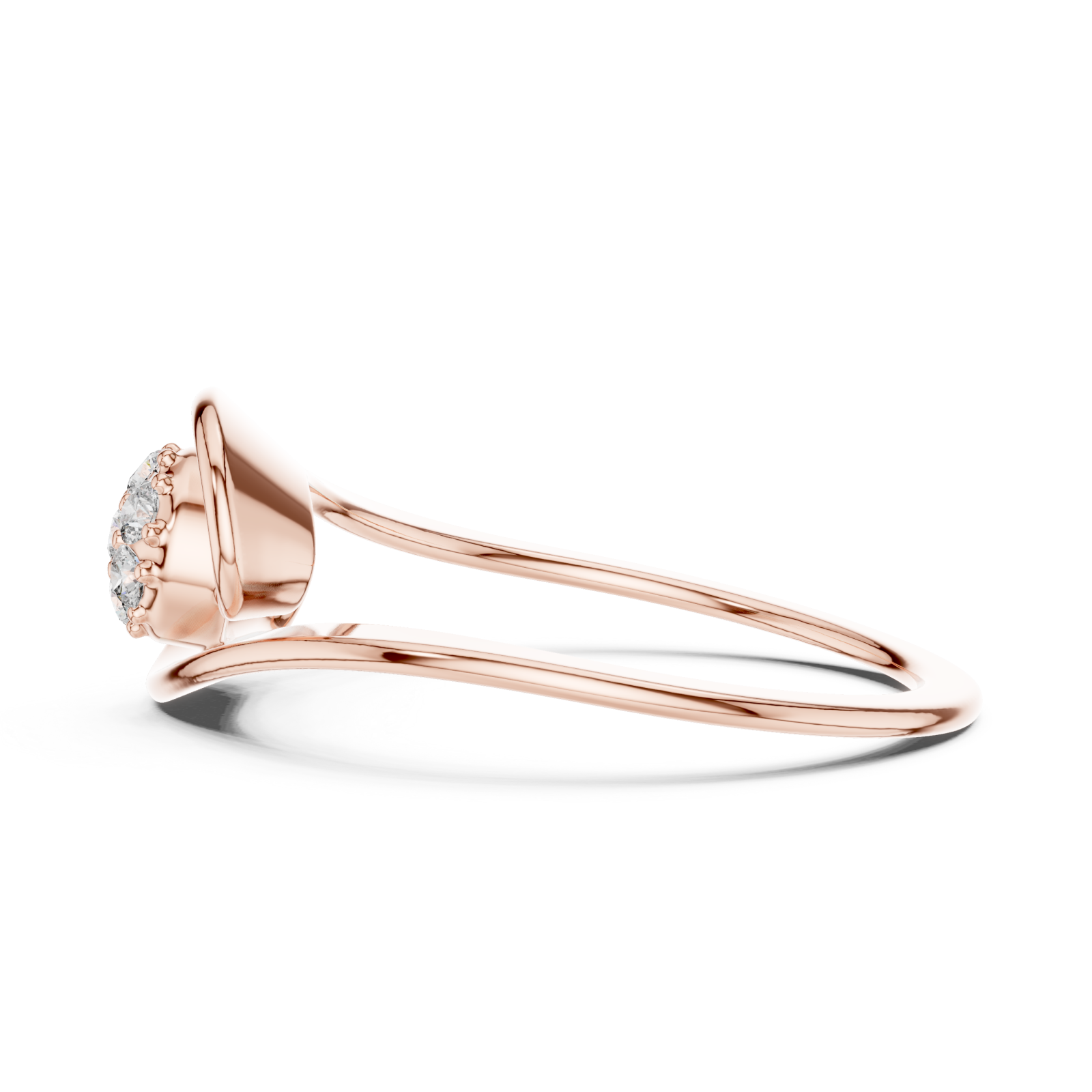  Rose Gold Lumina Spiral Artistry Signature Band Ring Side View
