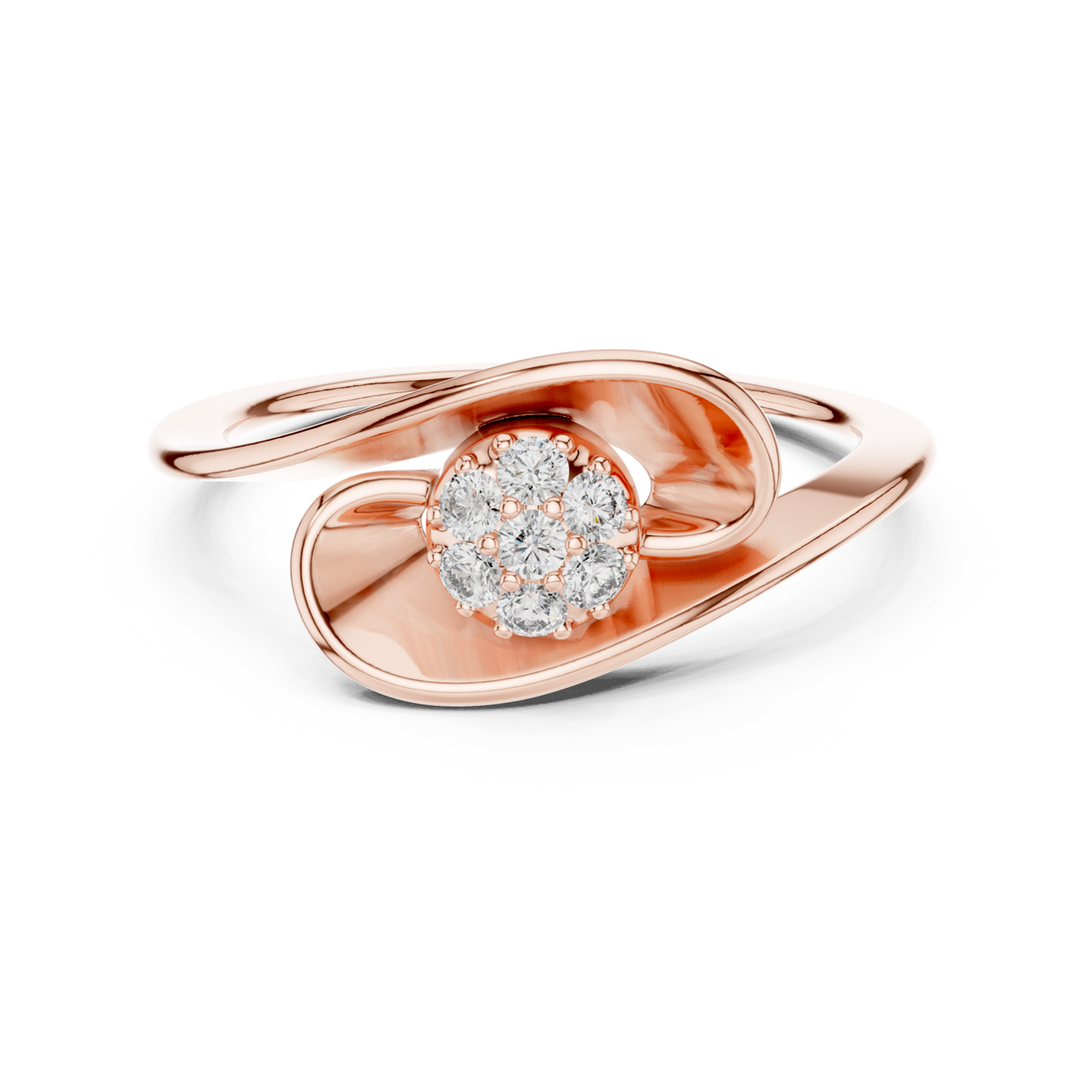  Rose Gold Lumina Spiral Artistry Signature Band Ring Right View