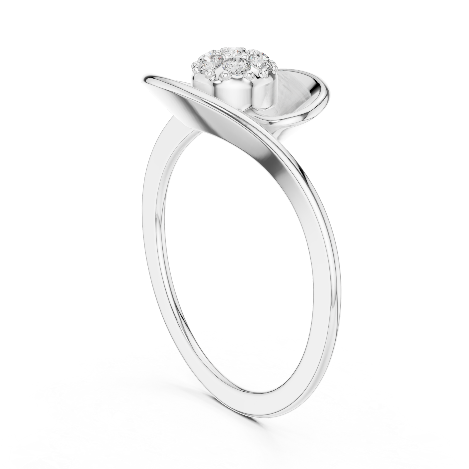  White Gold Lumina Spiral Artistry Signature Band Ring Left View