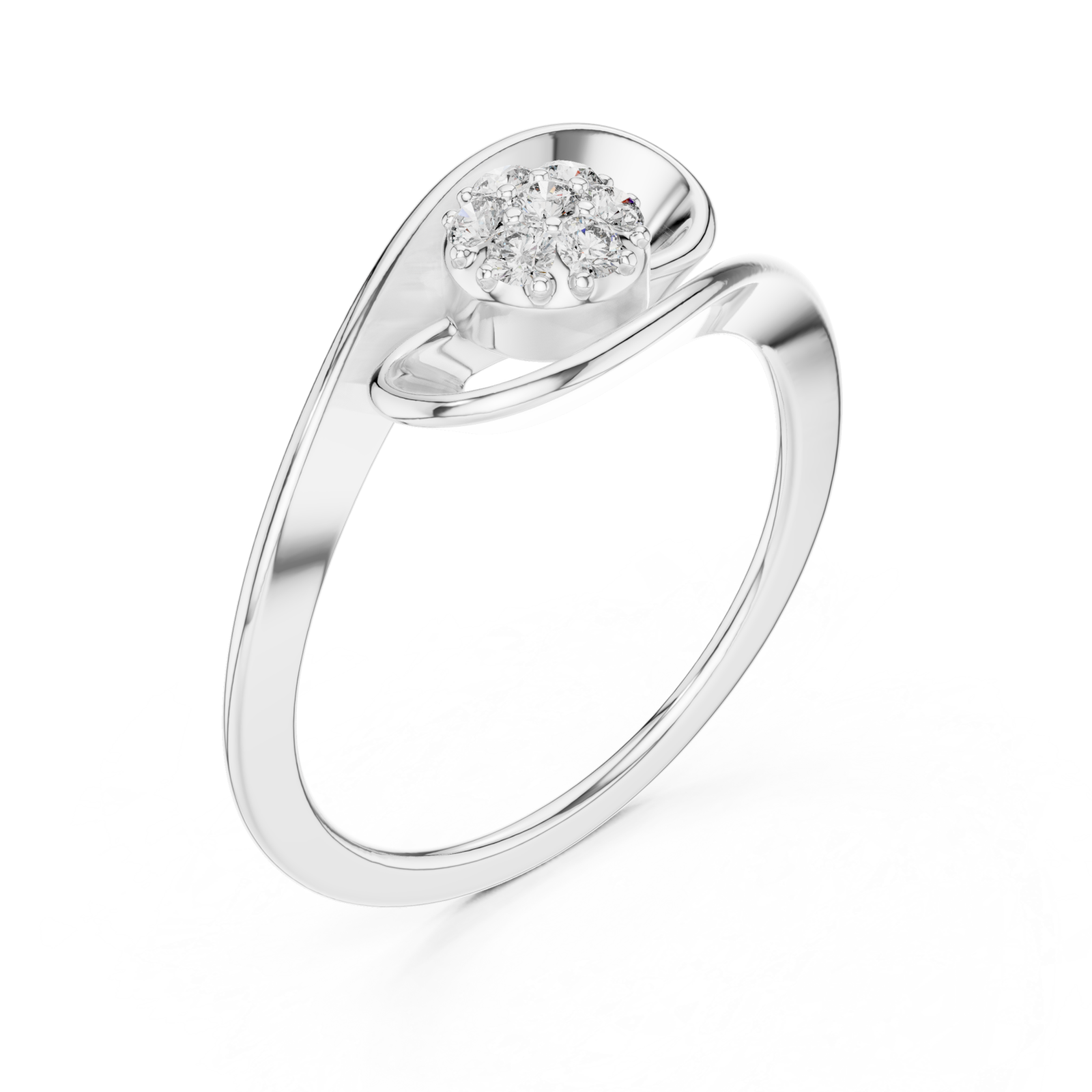  White Gold Lumina Spiral Artistry Signature Band Ring Right View