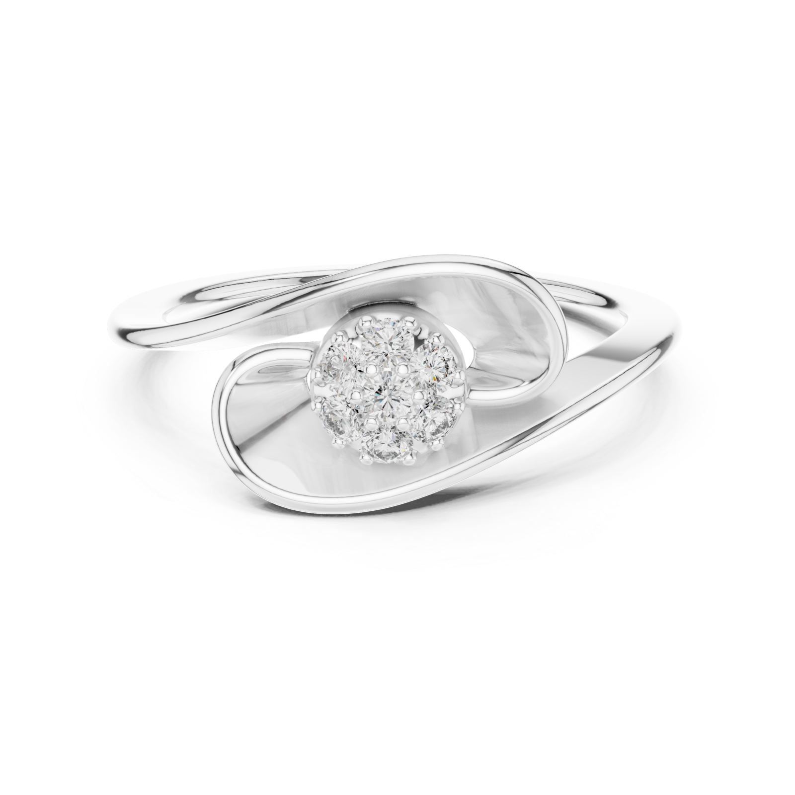 White Gold Lumina Spiral Artistry Signature Band Ring Front View