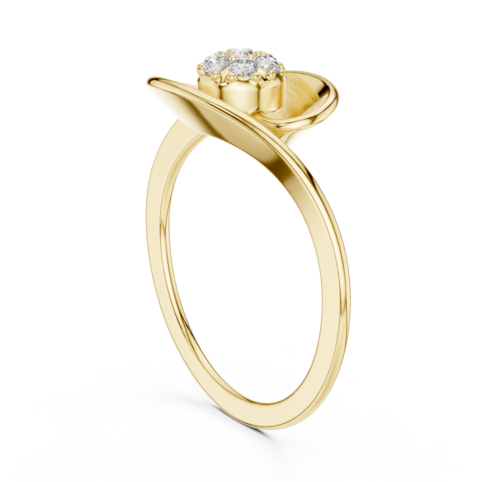  Gold Lumina Spiral Artistry Signature Band Ring Left View