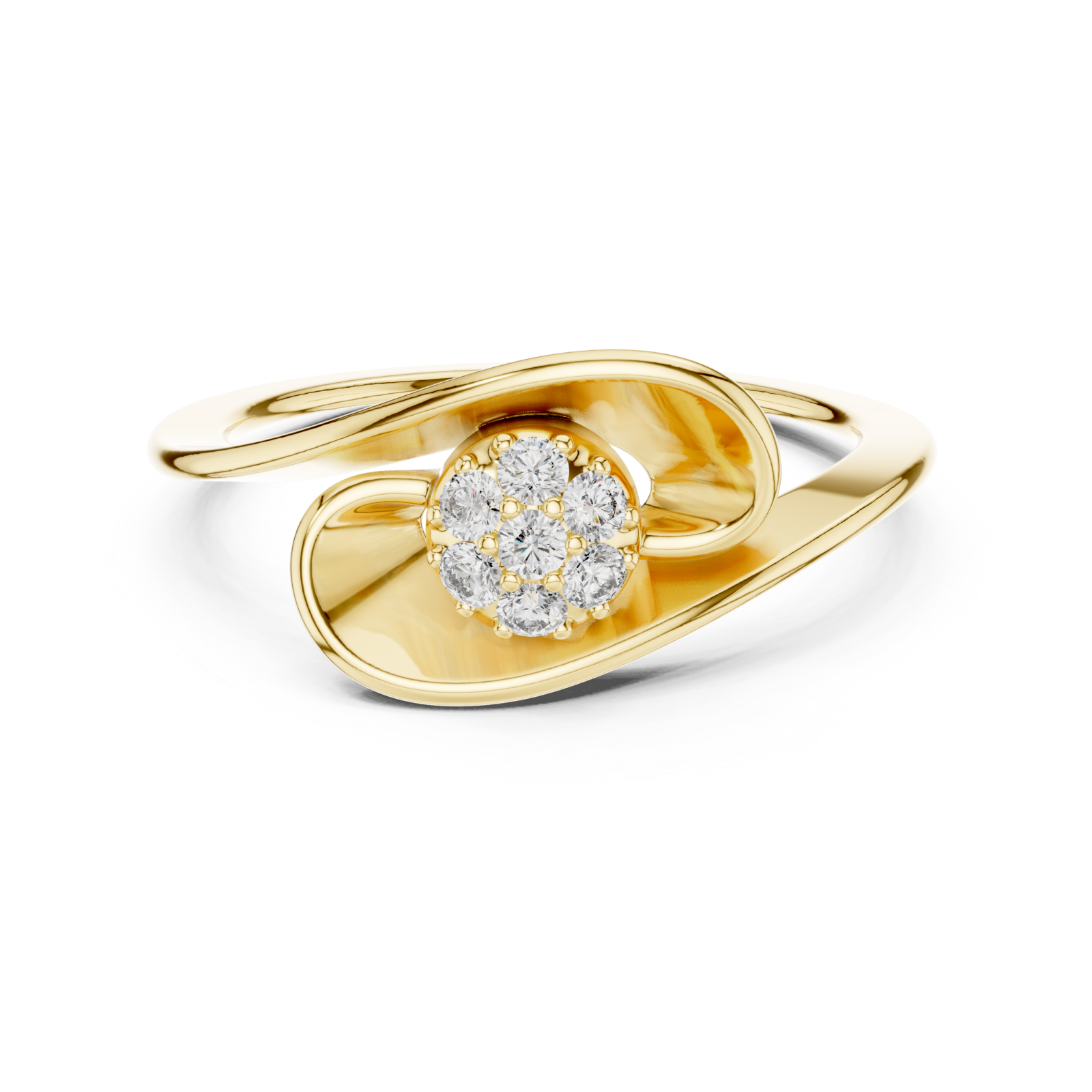 Gold Lumina Spiral Artistry Signature Band Ring Front View