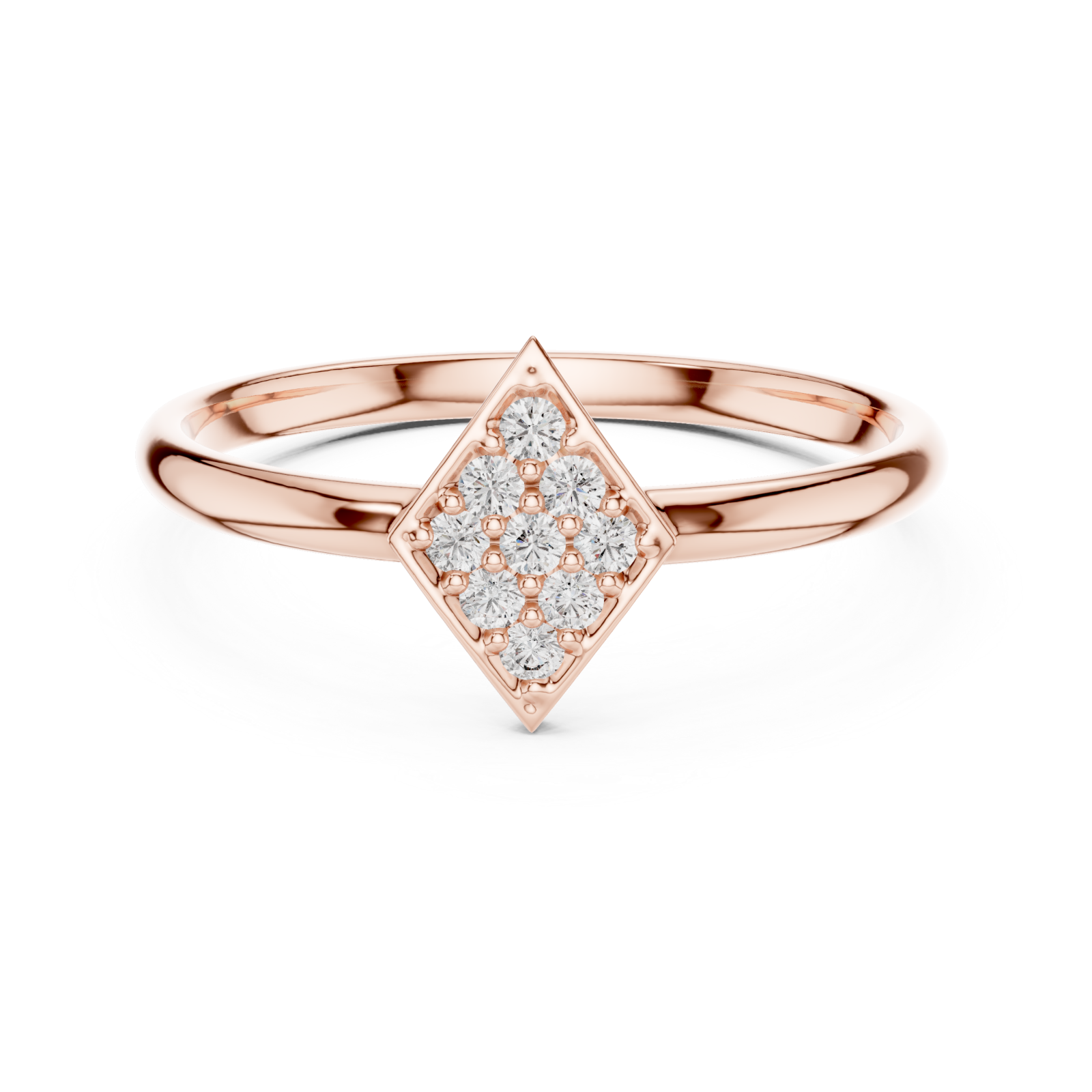  Rose Gold Modern Statement Arrow Crest Ring Front View