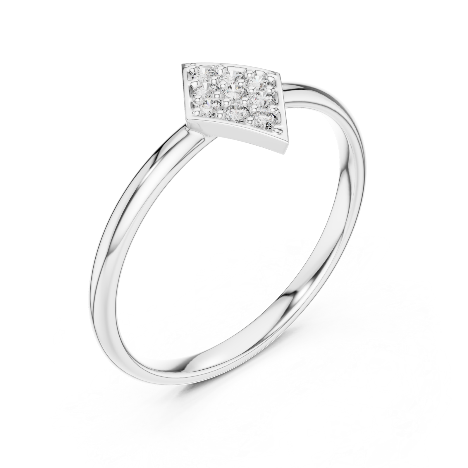  White Gold Modern Statement Arrow Crest Ring Right View