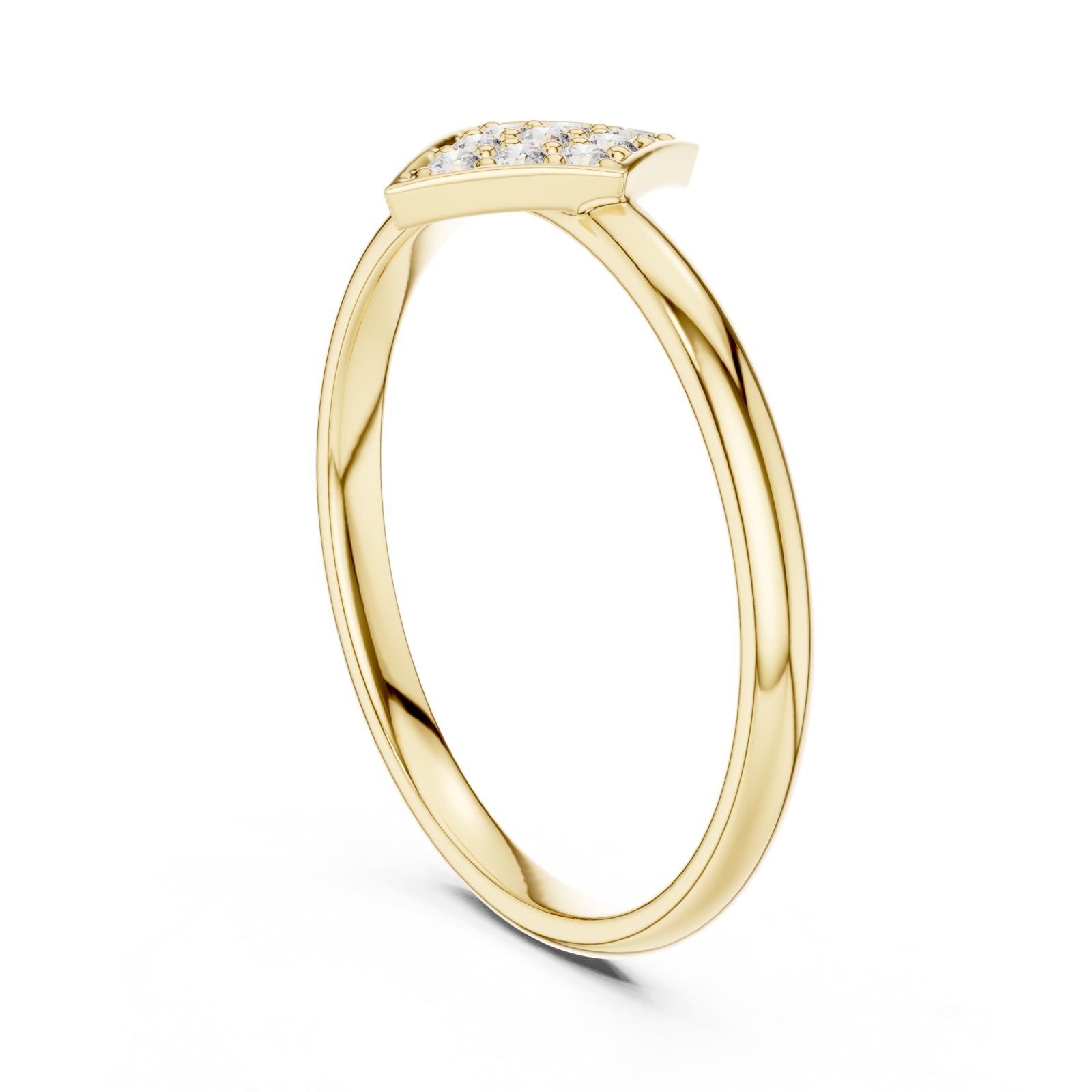  Gold Modern Statement Arrow Crest Ring Left View