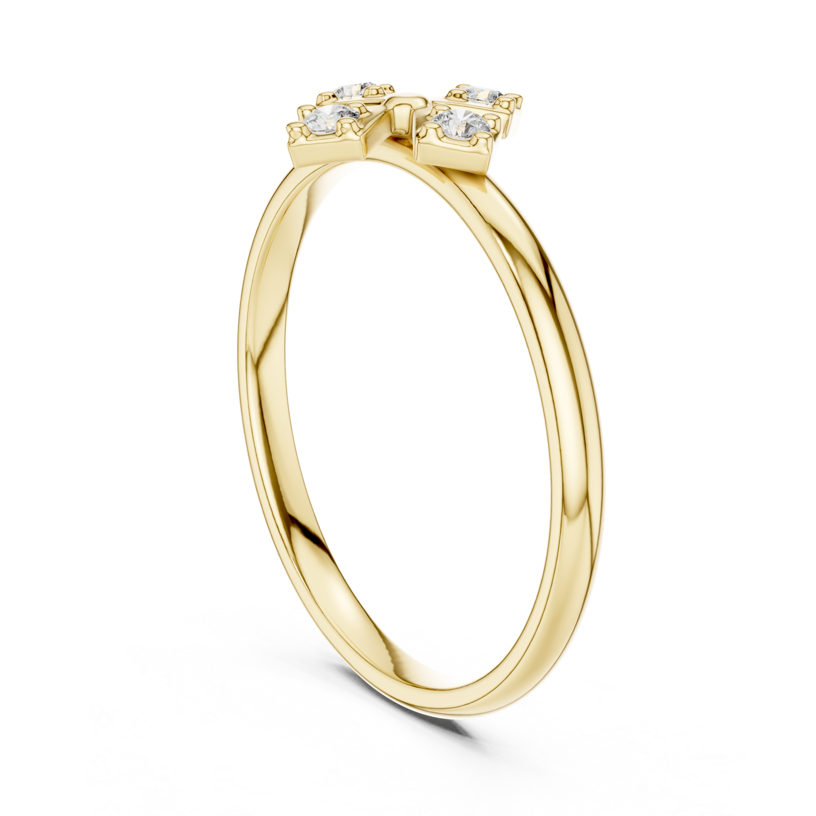  Gold Fourfold Graceful Bloom Stacking Ring Left View