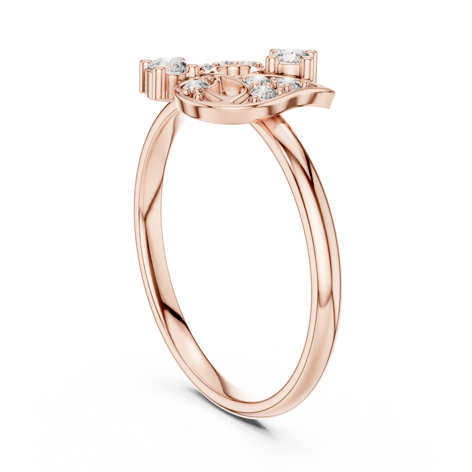  Rose Gold Whispering Bloom Artistry Statement Band Left View