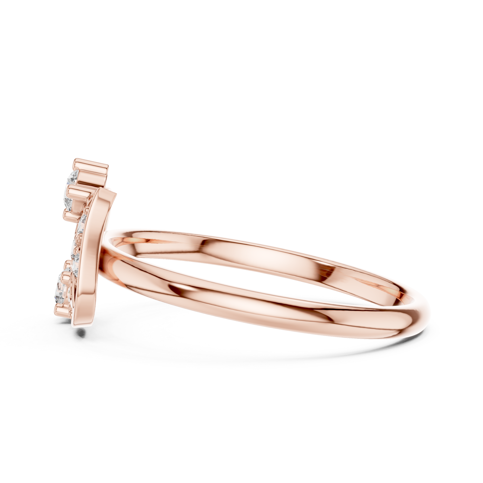 Rose Gold Whispering Bloom Artistry Statement Band Side View