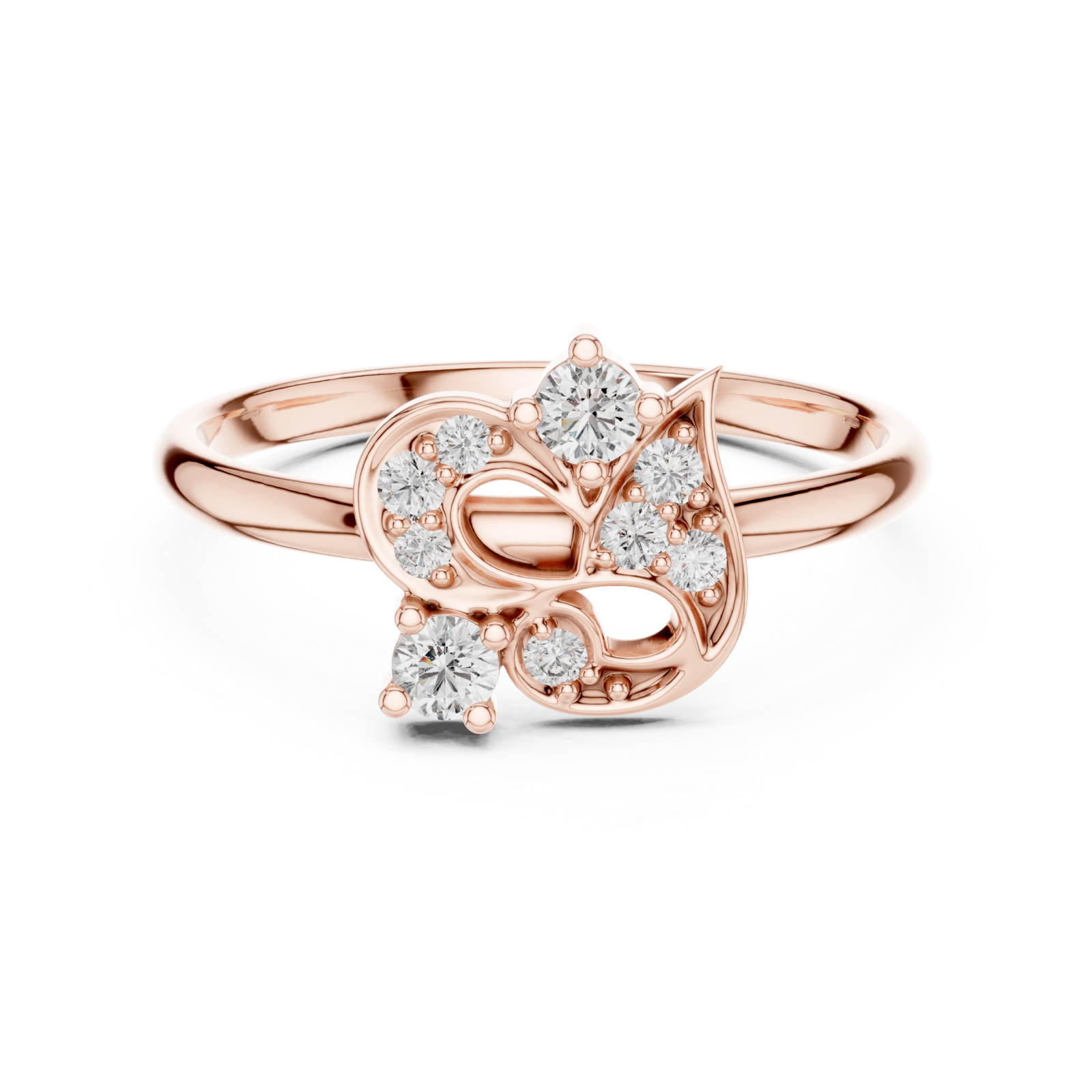  Rose Gold Whispering Bloom Artistry Statement Band Front View