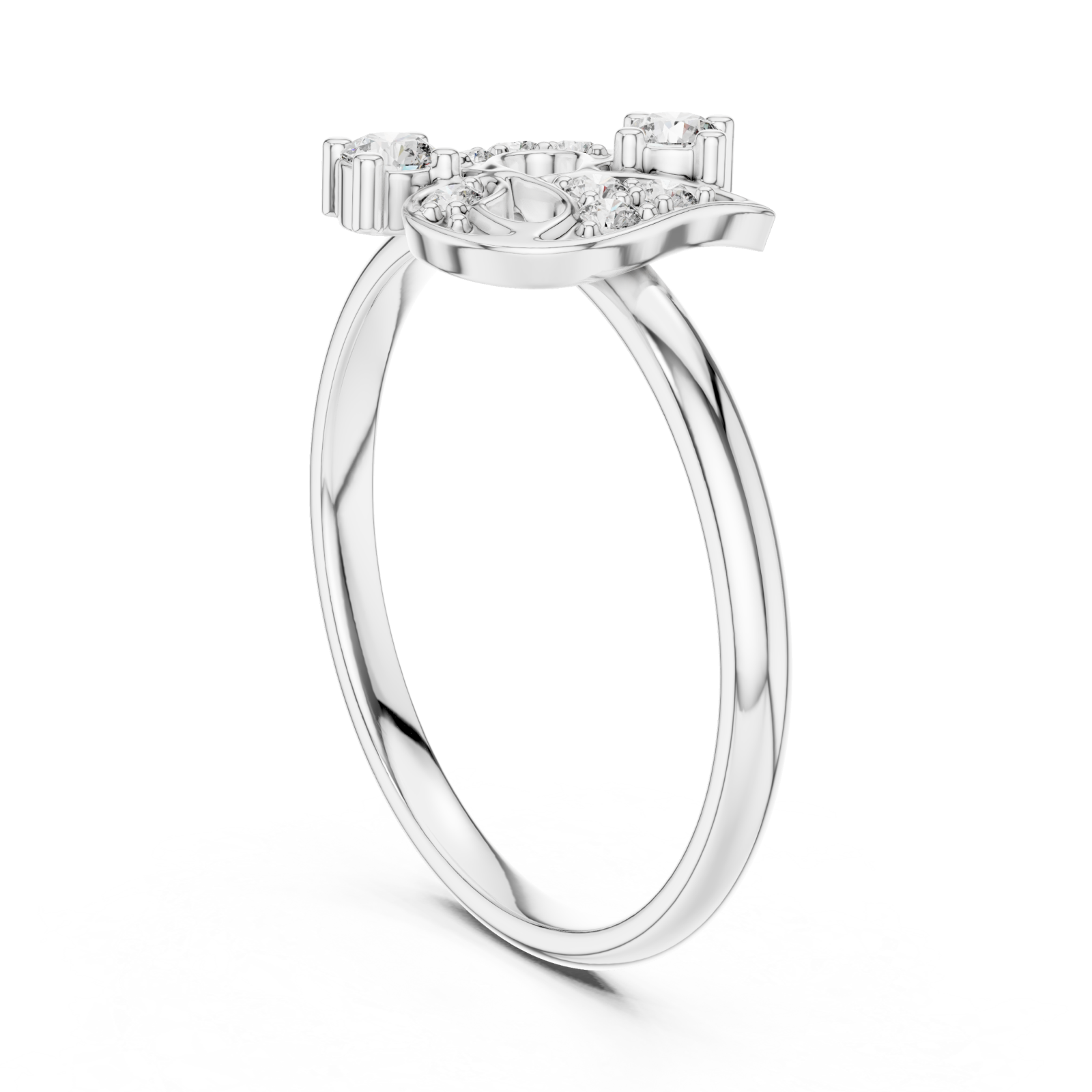  White Gold Whispering Bloom Artistry Statement Band Left View