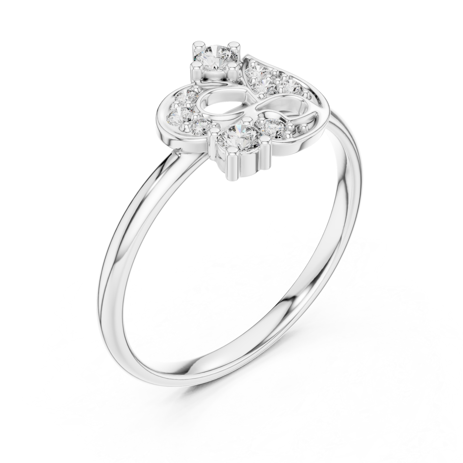  White Gold Whispering Bloom Artistry Statement Band Right View