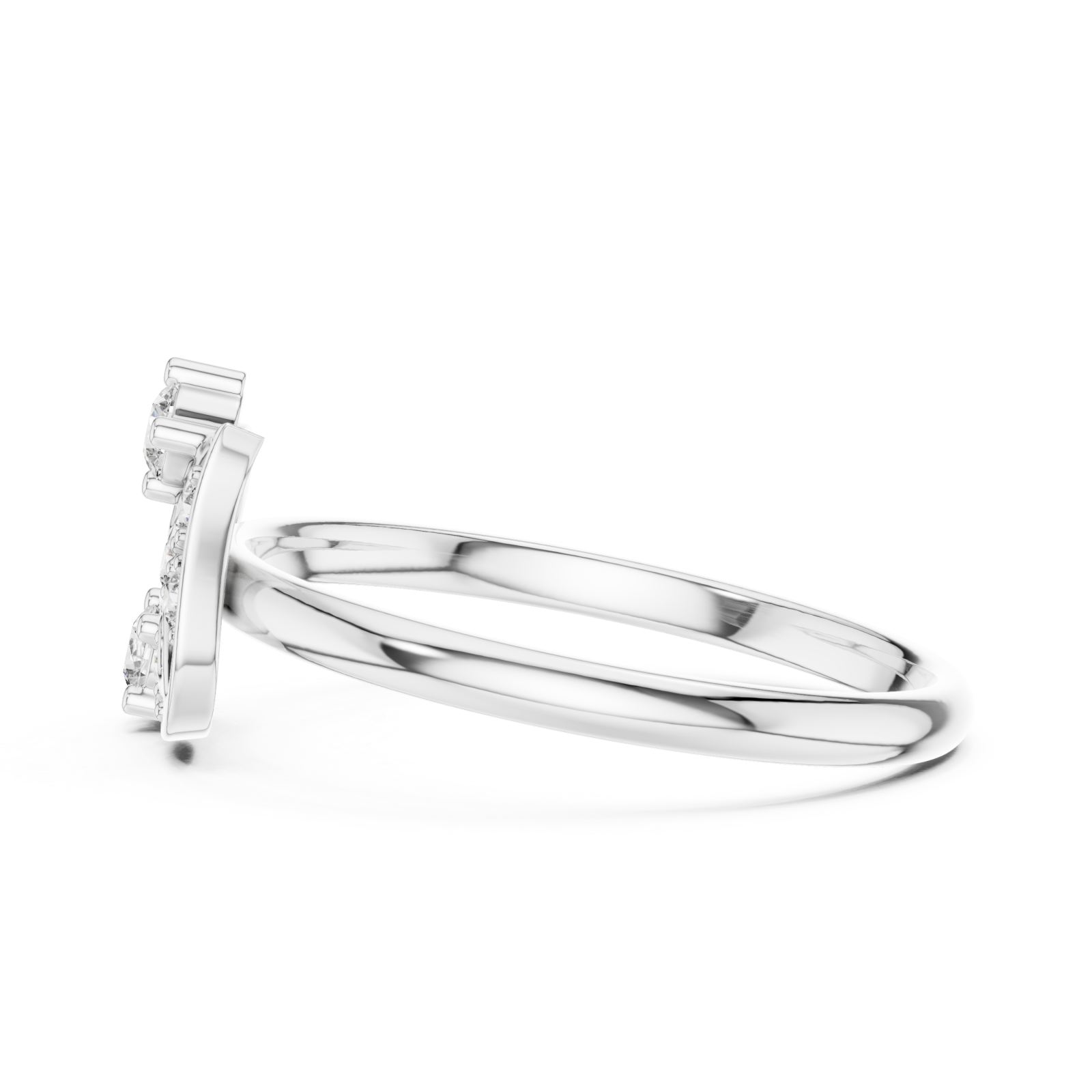 White Gold Whispering Bloom Artistry Statement Band Side View