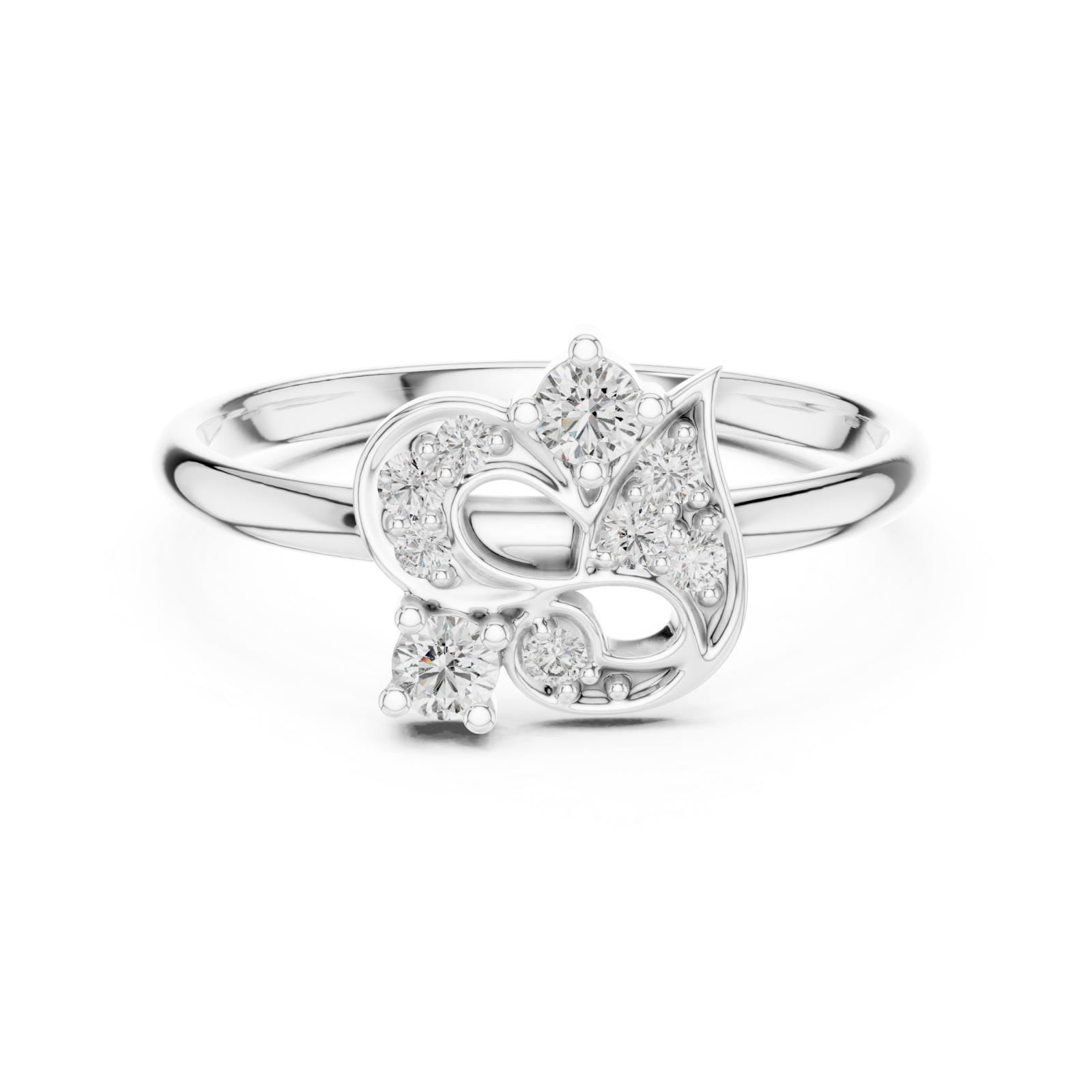  White Gold Whispering Bloom Artistry Statement Band Front View