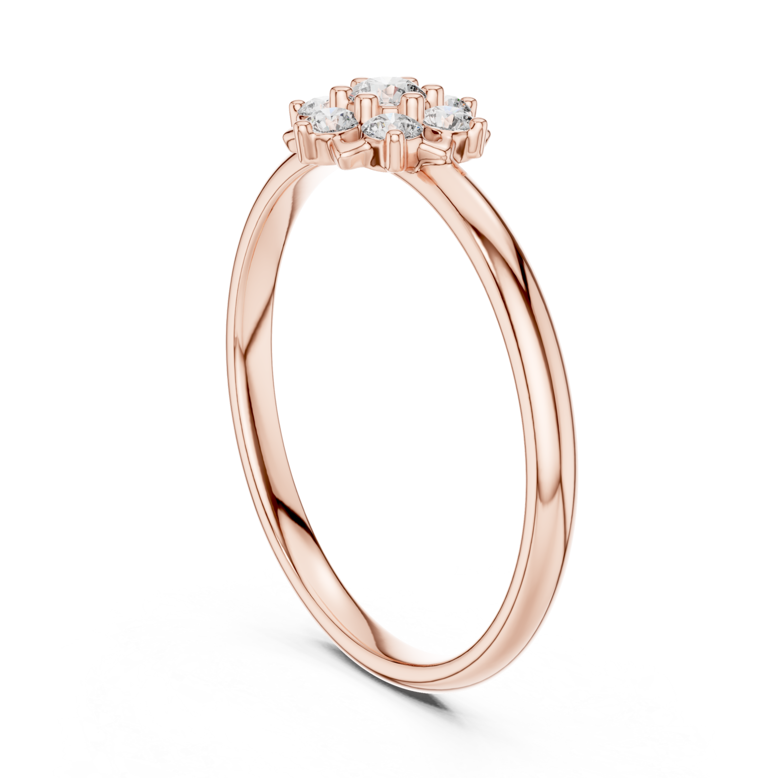  Rose Gold Celestial Bloom Floral Cluster Ring Left View