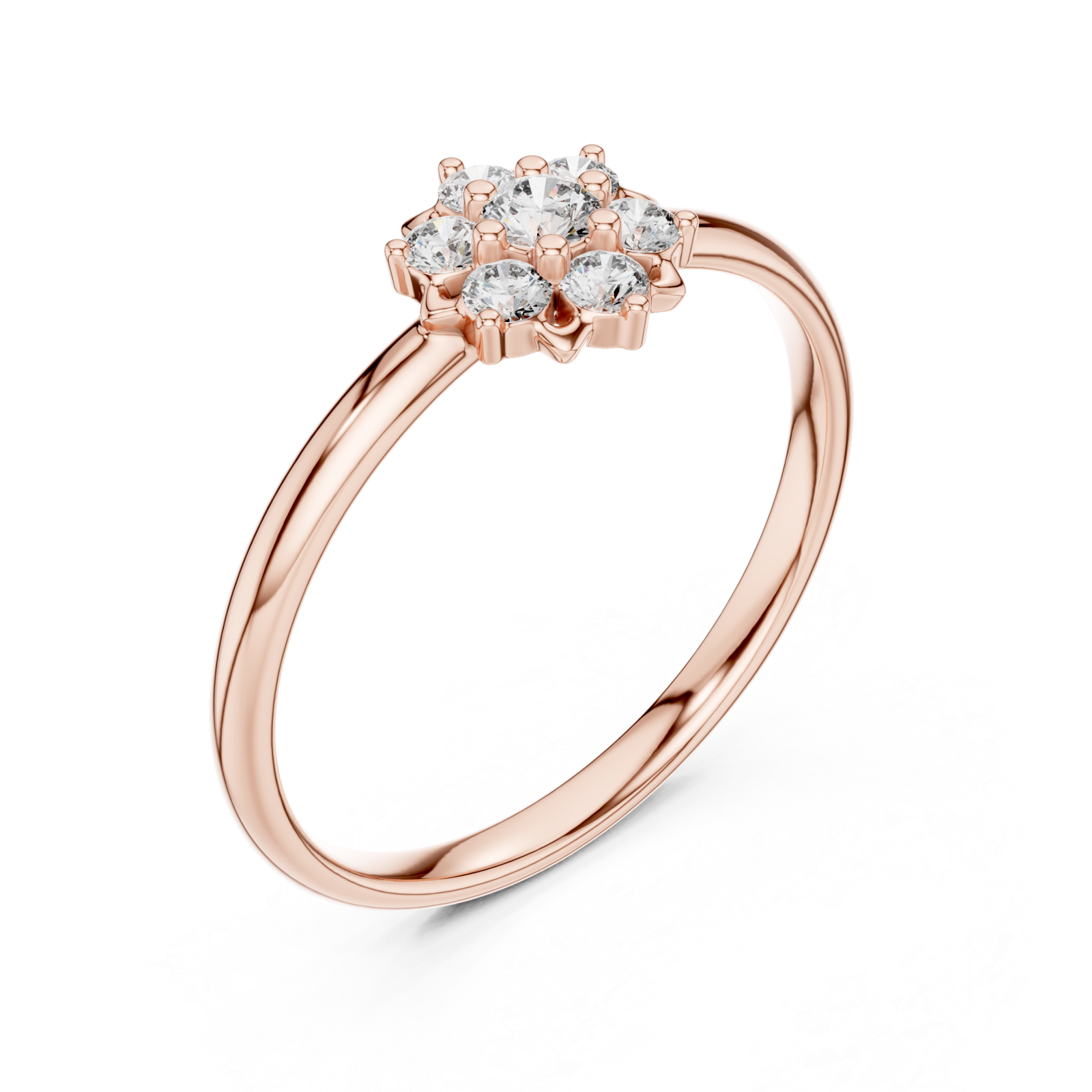  Rose Gold Celestial Bloom Floral Cluster Ring Right View