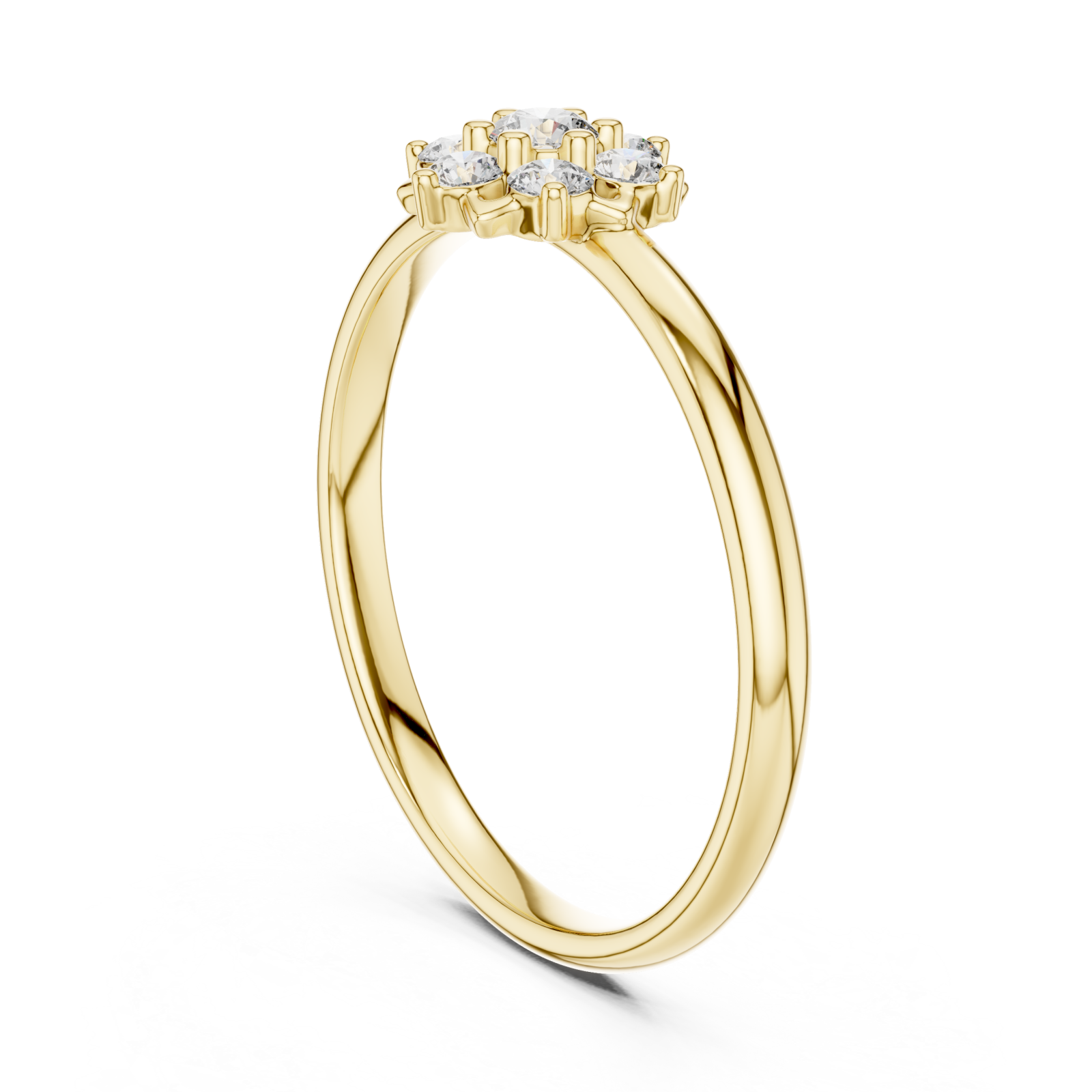  Gold Celestial Bloom Floral Cluster Ring Left View
