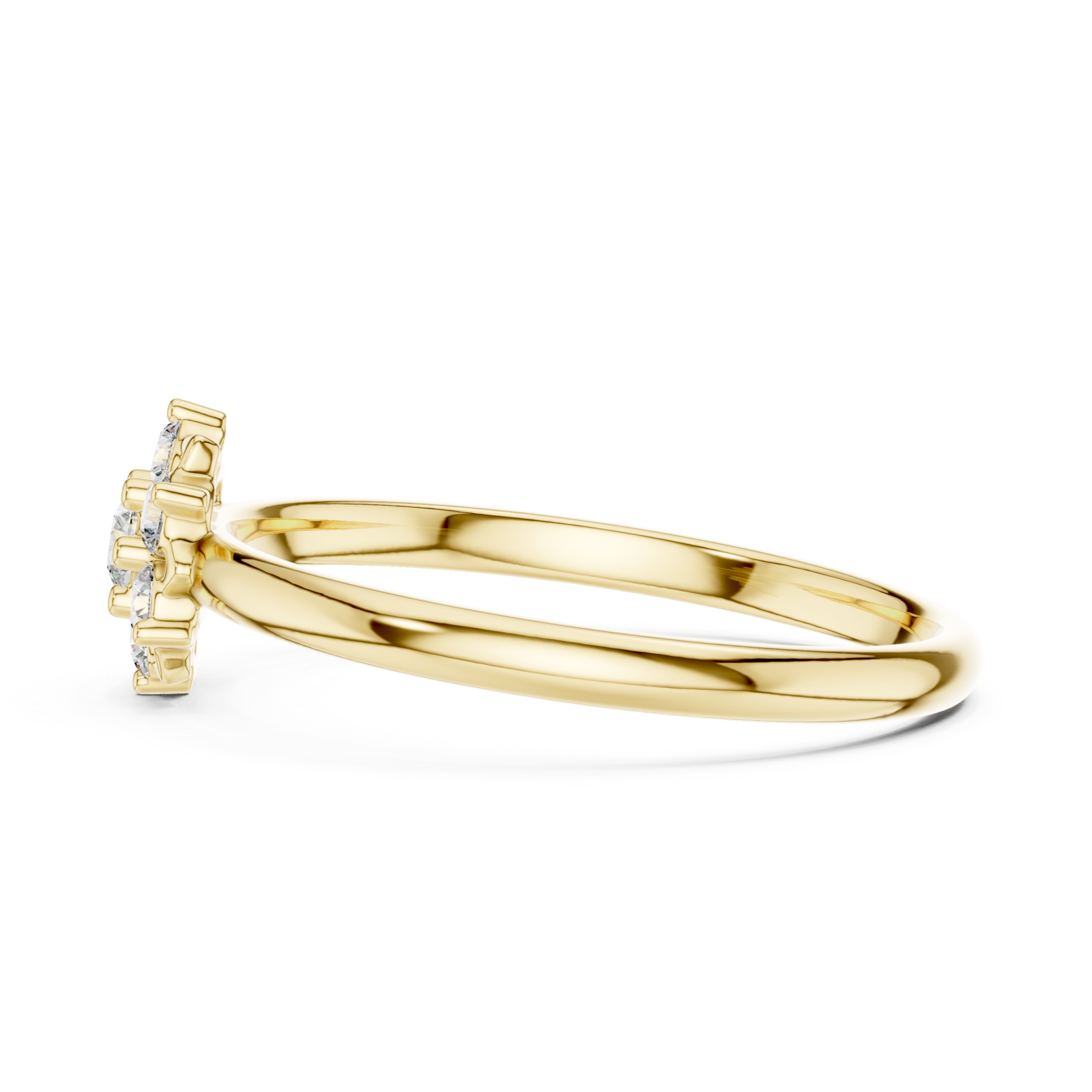  Gold Celestial Bloom Floral Cluster Ring Side View