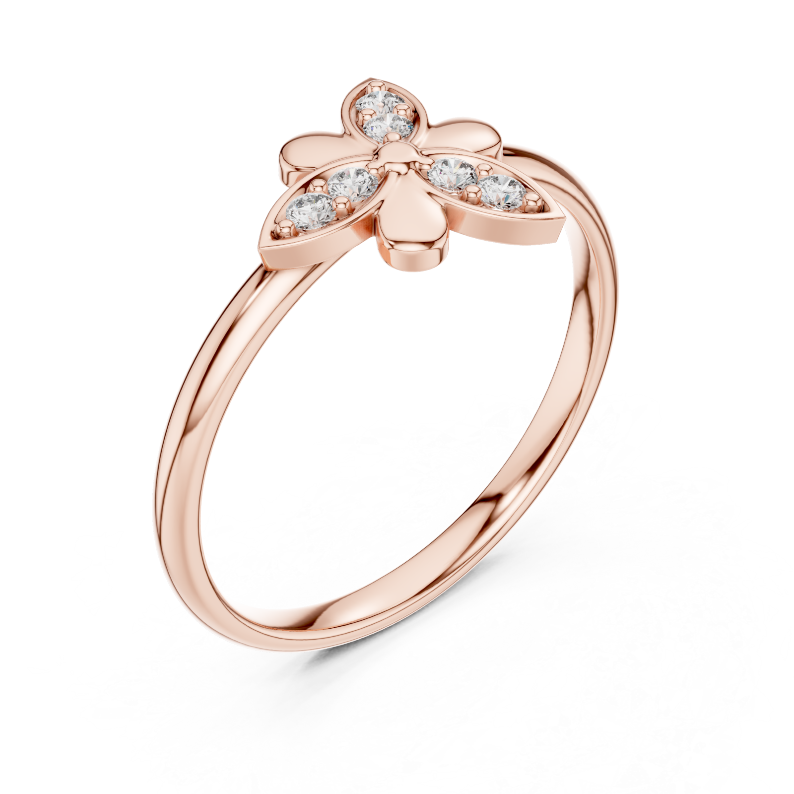  Rose Gold Radiant Petal Embrace Signature Ring Right View