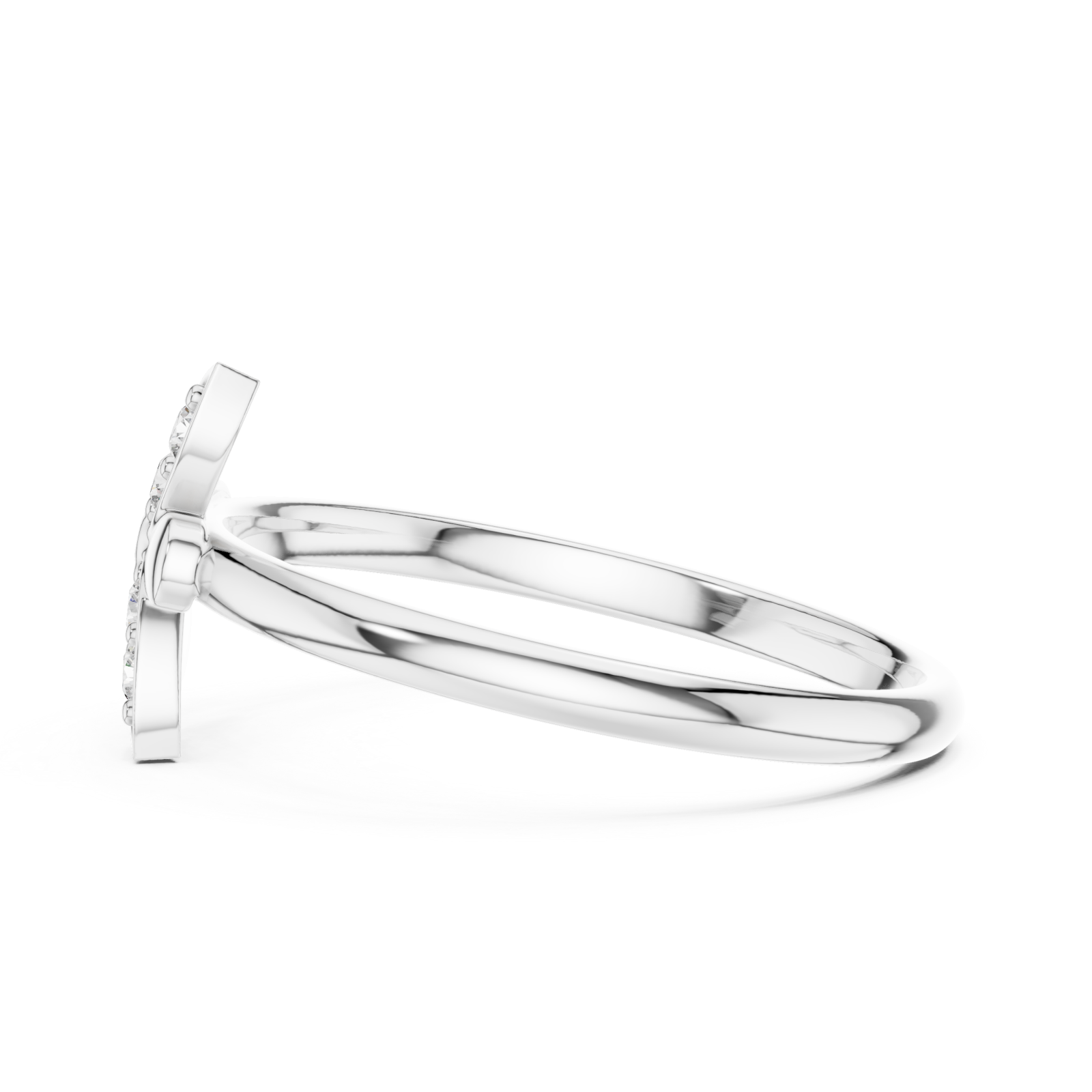  White Gold Radiant Petal Embrace Signature Ring Side View