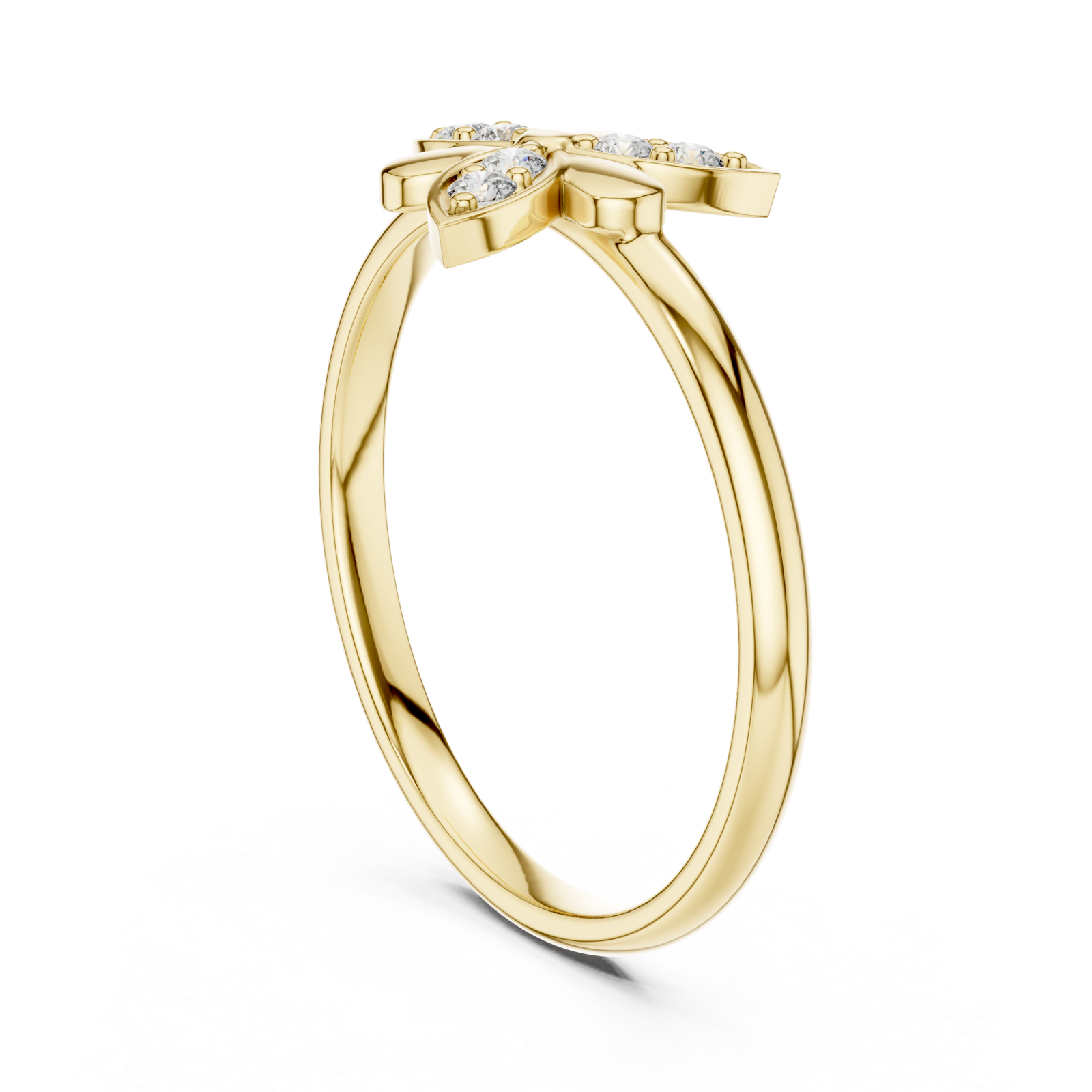  Gold Radiant Petal Embrace Signature Ring Left View