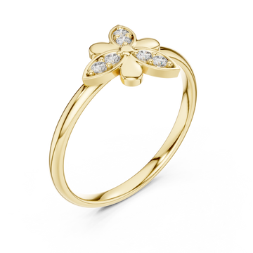 Gold Radiant Petal Embrace Signature Ring Right View